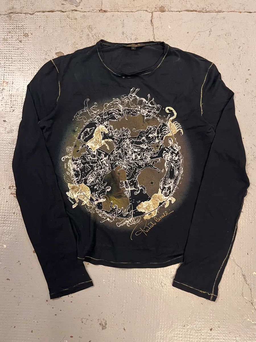 Roberto Cavalli 2000s Roberto Cavalli Astrology Black Longsleeves Size M / US 6-8 / IT 42-44 - 4 Thumbnail