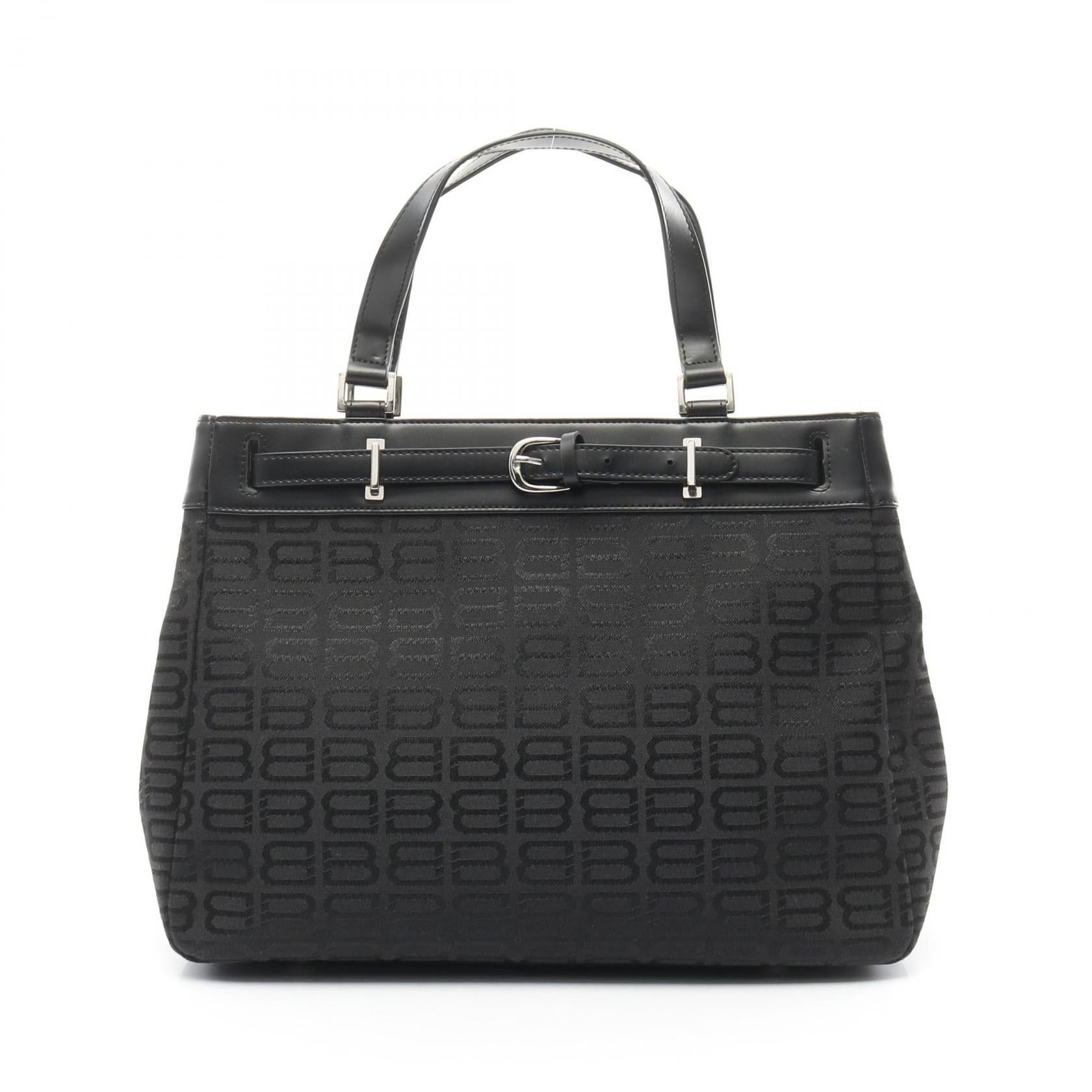 Balenciaga Balenciaga Bb Pattern Handbag Tote Bag Canvas Leather Black Size ONE SIZE - 1 Thumbnail