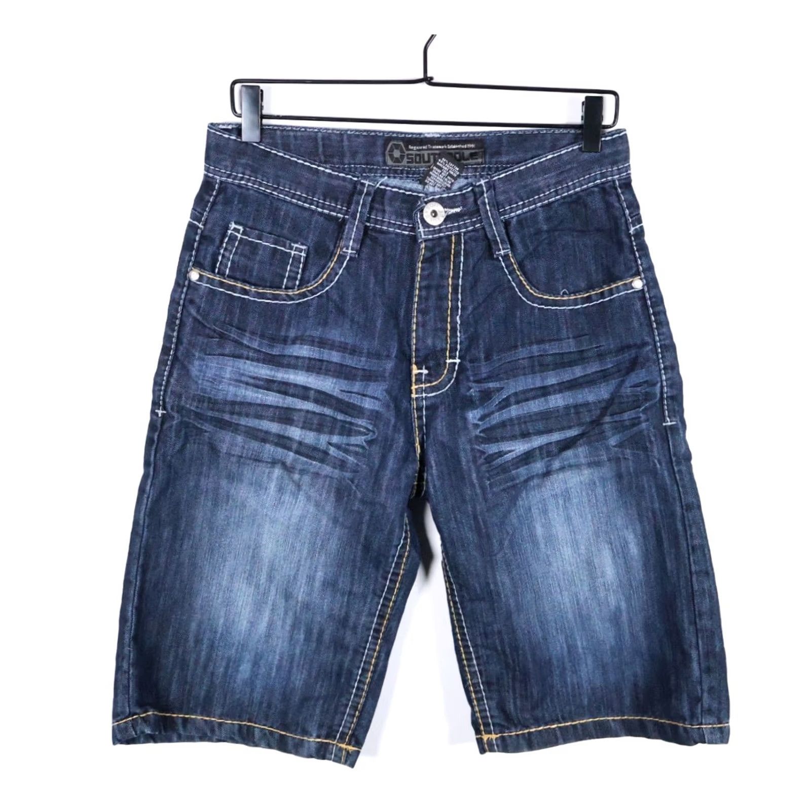 Southpole Southpole Denim Bermuda Shorts Men 30 x 12 Dark Blue Embroidered 5180 Vintage Size US 30 / EU 46 - 2 Thumbnail