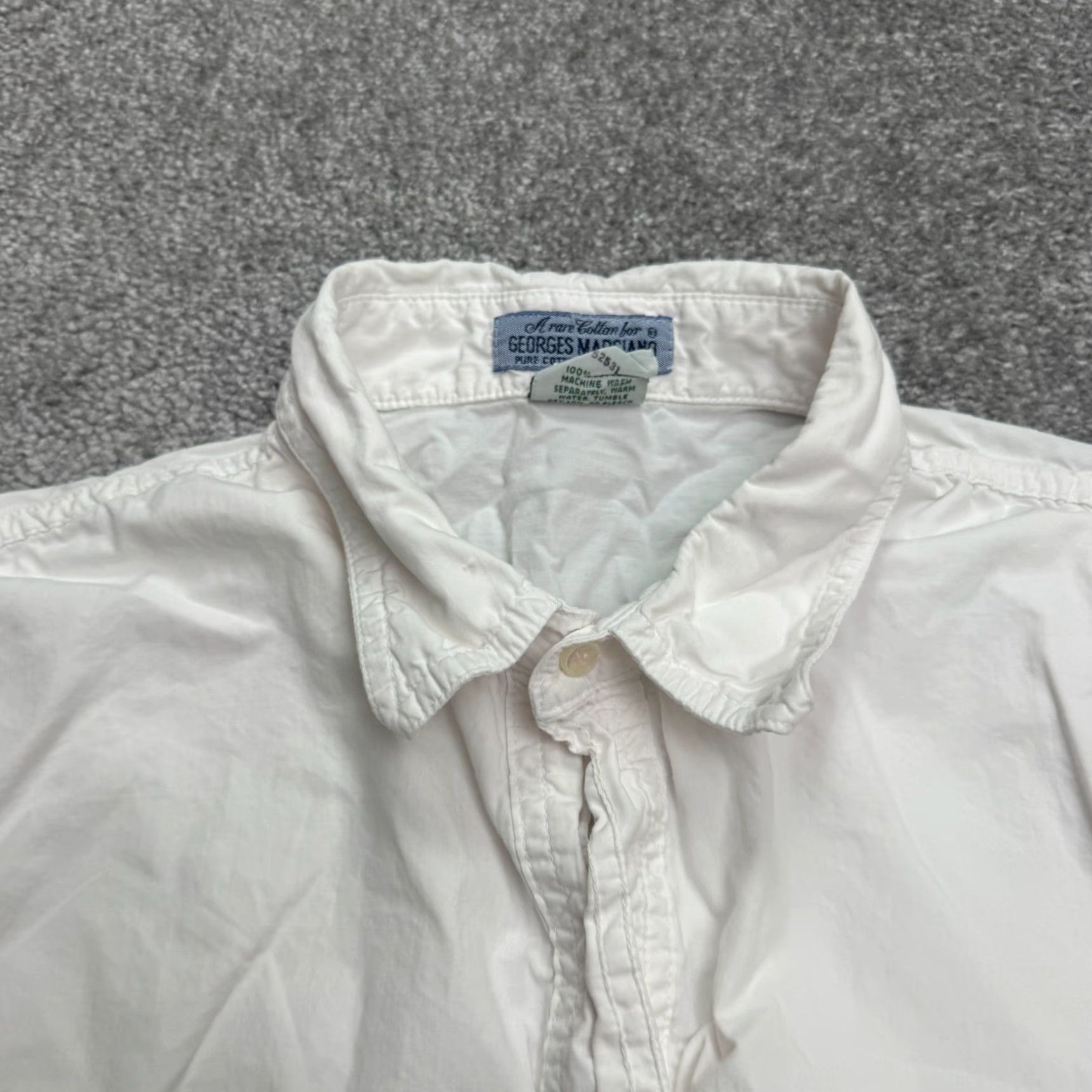 Vintage VINTAGE Georges Marciano Shirt Mens 4 Button-Down White Cotton Long Sleeve 90s Classic Outdoor Preppy Casual Workwear Bagged? Size US S / EU 44-46 / 1 - 3 Thumbnail
