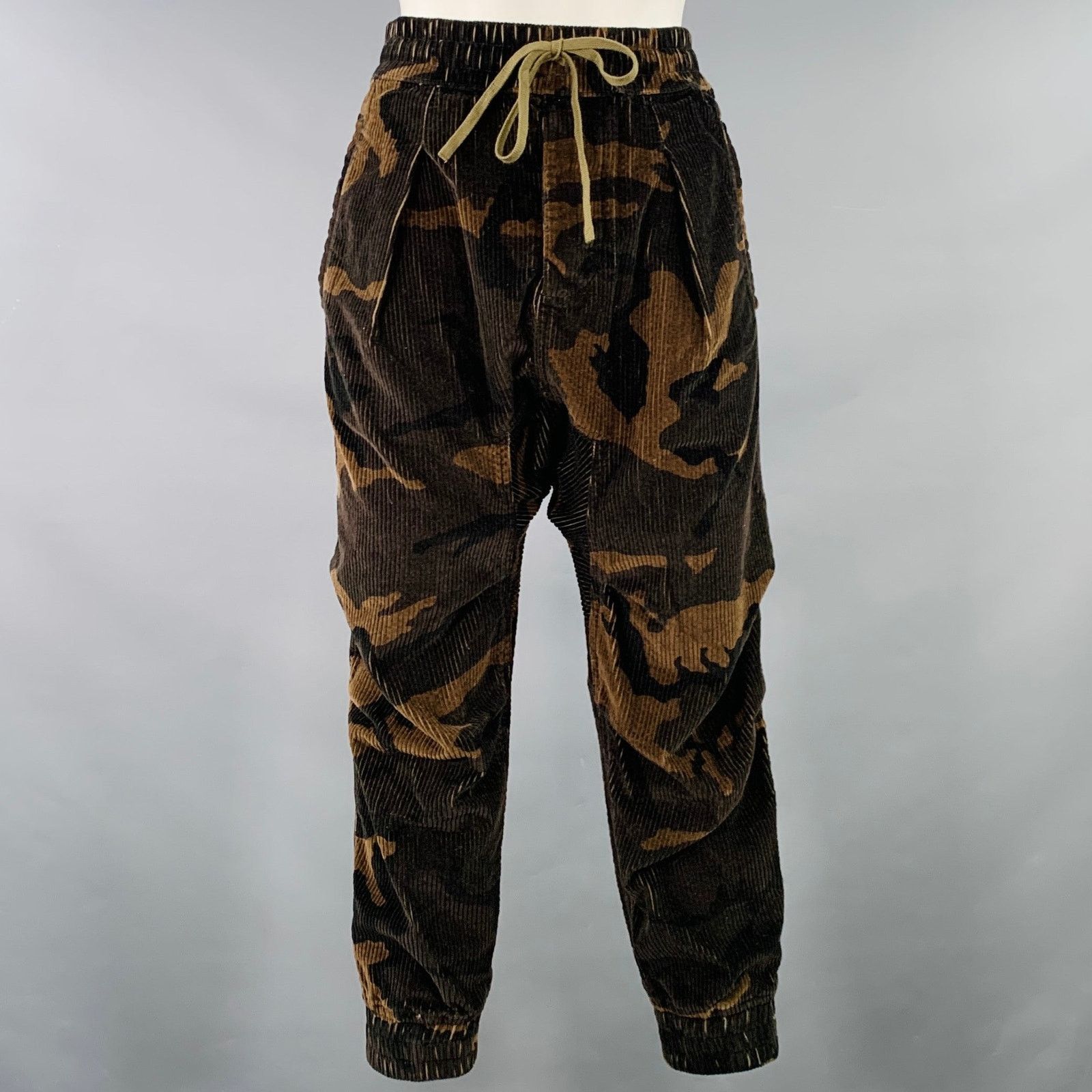 R13 R13 Brown Taupe Cotton Camouflage Elastic Waistband Pants Size 24" / US 00 / IT 34 - 1 Thumbnail
