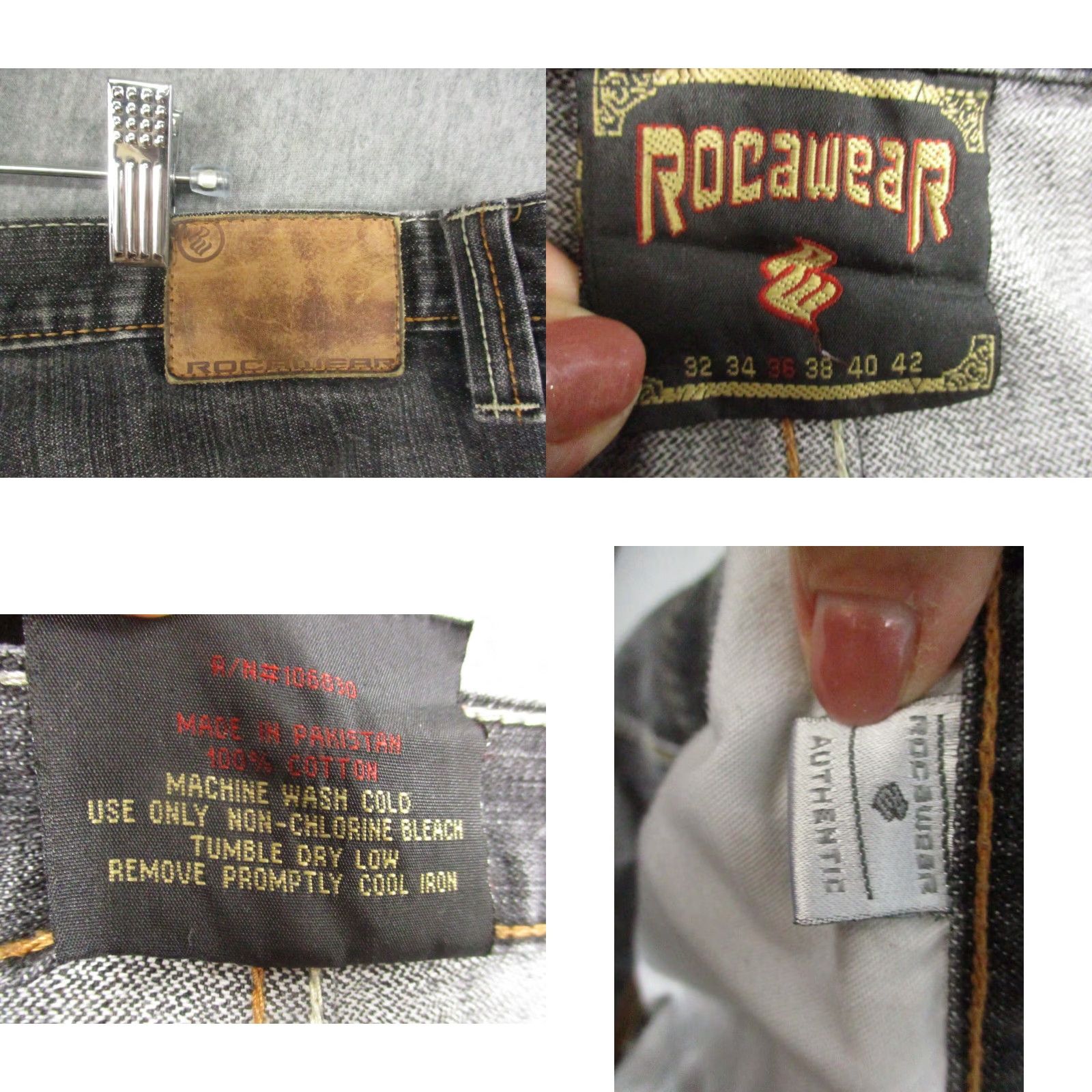 Rocawear Rocawear Jeans Men 36x33 Baggy Loose Fit Black Wash Denim Hip Hop Y2K Distressed Jeans Mens 36” Waist 33” Inseam Size US 36 / EU 52 - 9 Thumbnail