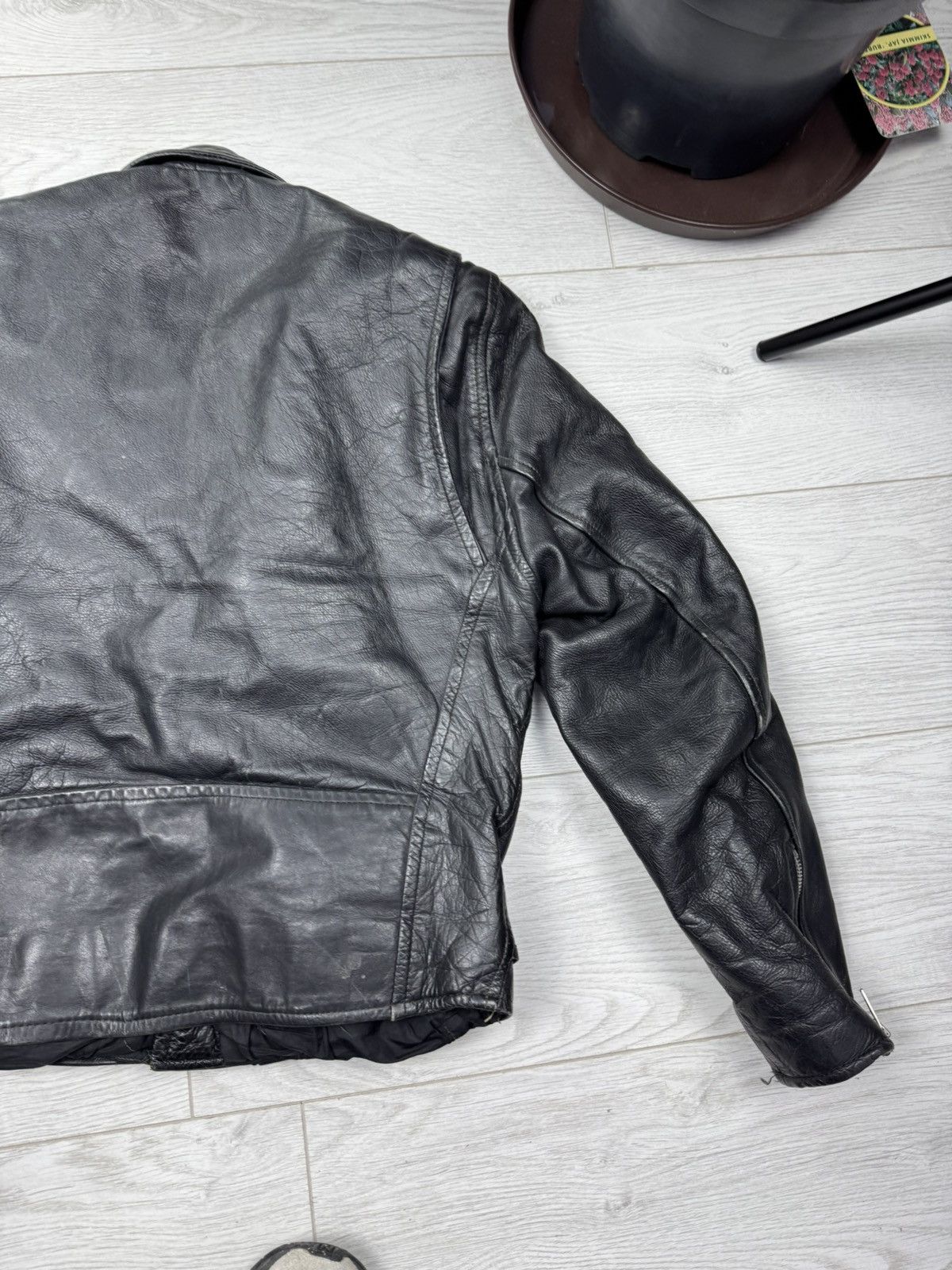 Genuine Leather Vintage distressed Black ramones biker leather jacket Size US S / EU 44-46 / 1 - 10 Thumbnail