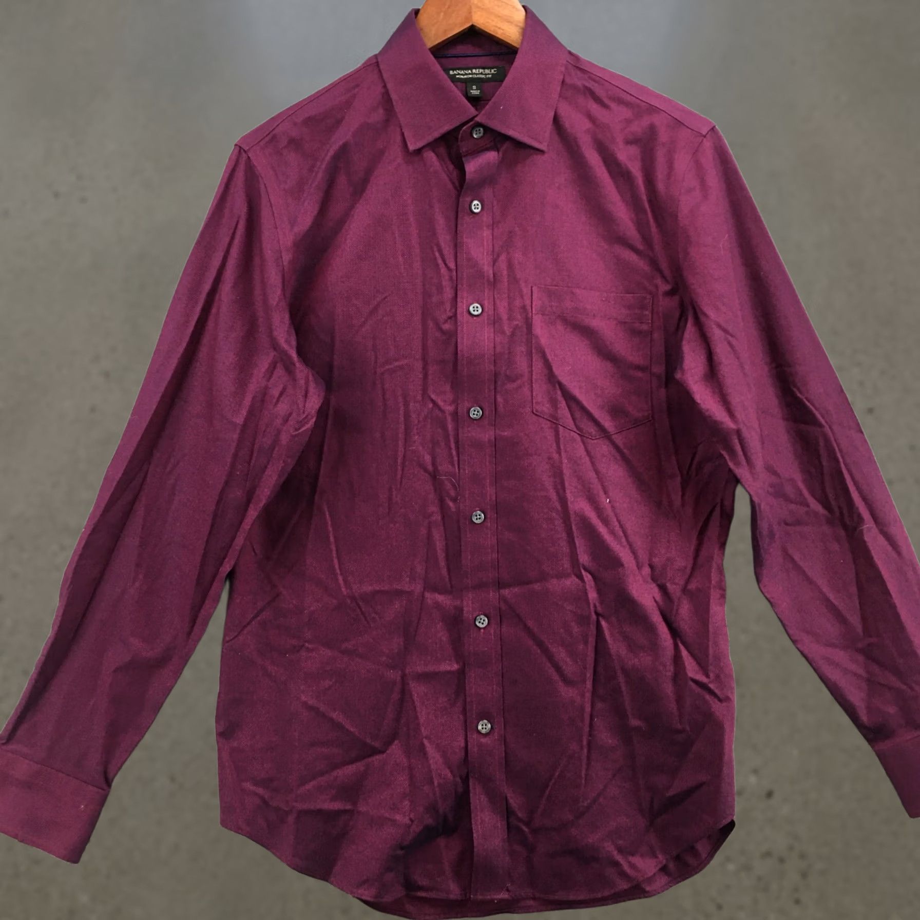 Banana Republic Banana Republic Button Up Dress Shirt Mens S Purple Collared Long Sleeve Casual Regular Fit Non-Iron Sold by Banana Republic Mens Clothes Size US S / EU 44-46 / 1 - 1 Thumbnail