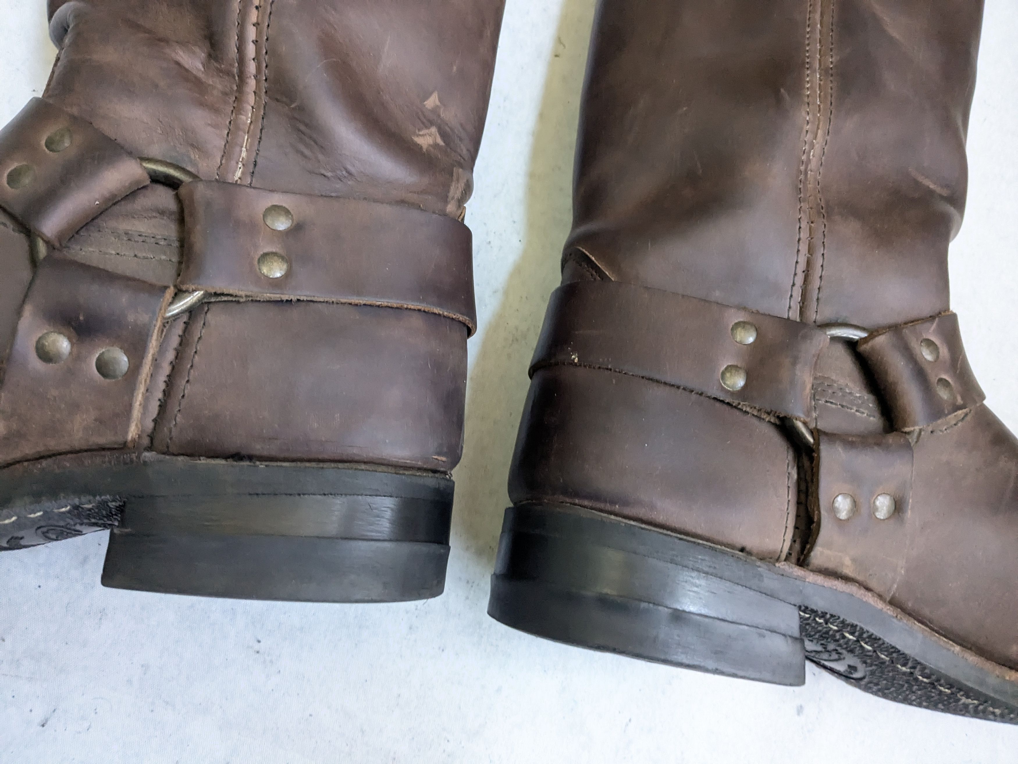 Frye Frye Harness Boots Brown 10.5 M Leather Straps Size US 10.5 / EU 43-44 - 9 Thumbnail