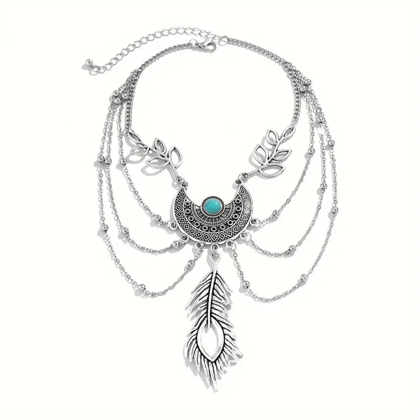 Other Wicked Silk Turquoise Silver Native Inspired Festival Armlet Size ONE SIZE - 4 Thumbnail