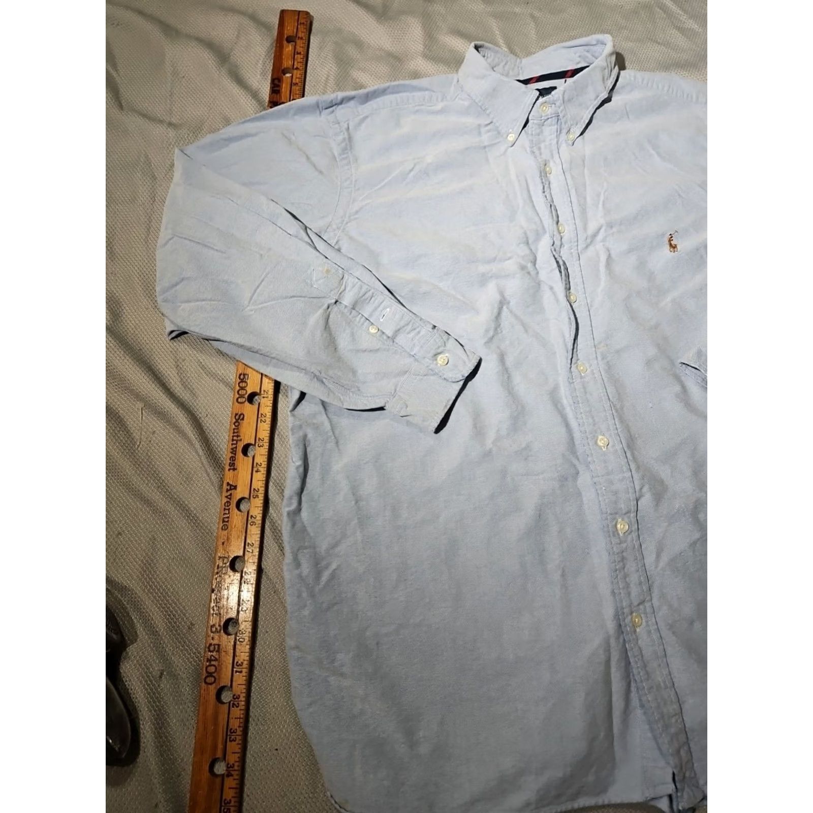 Polo Ralph Lauren Ralph Lauren Shirt Mens 2XB BIG Blue Button Preppy Classic Fit Flesh Pony Oxford Shirt Size US XXL / EU 58 / 5 - 7 Thumbnail