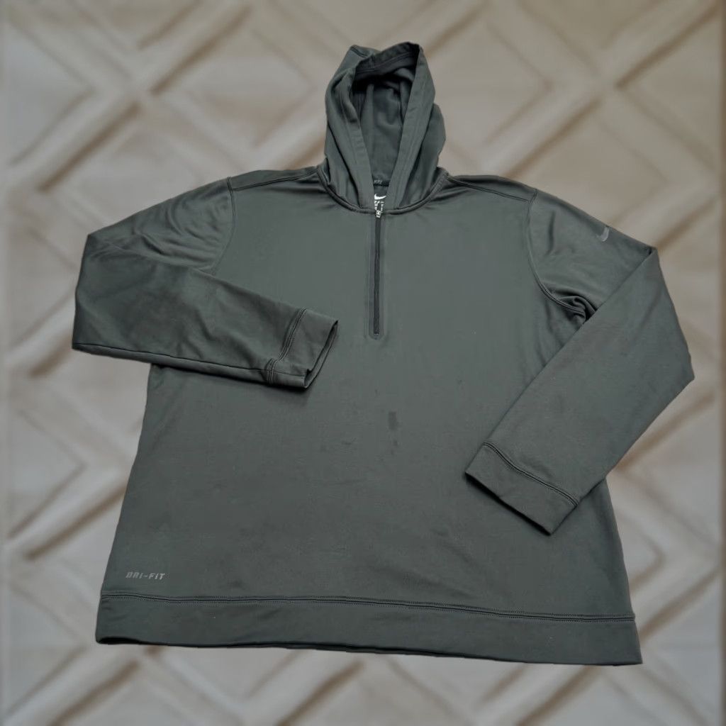 Nike Nike Dri-Fit Hoodie Mens Large Gray Sweatshirt Zip Fleece Activewear Size US L / EU 52-54 / 3 - 1 Thumbnail