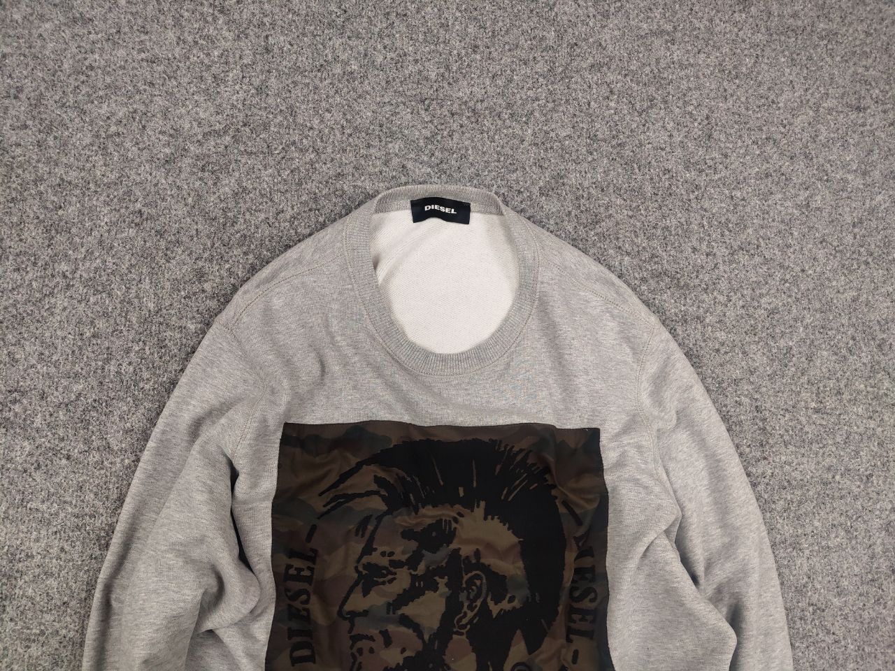 Diesel Diesel Classic Logo Camo Gray Crew Chek Sweatshirt Y2K Style Size US XL / EU 56 / 4 - 4 Thumbnail