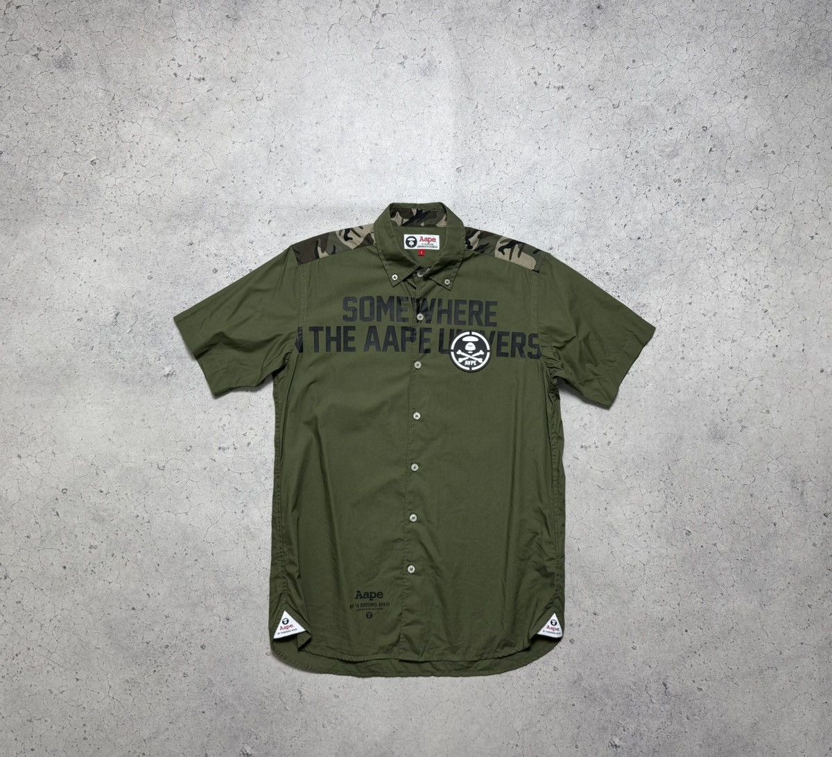 Aape Aape by A Bathing Ape Bape Button Up Short Sleeve Shirt Size US S / EU 44-46 / 1 - 2 Thumbnail