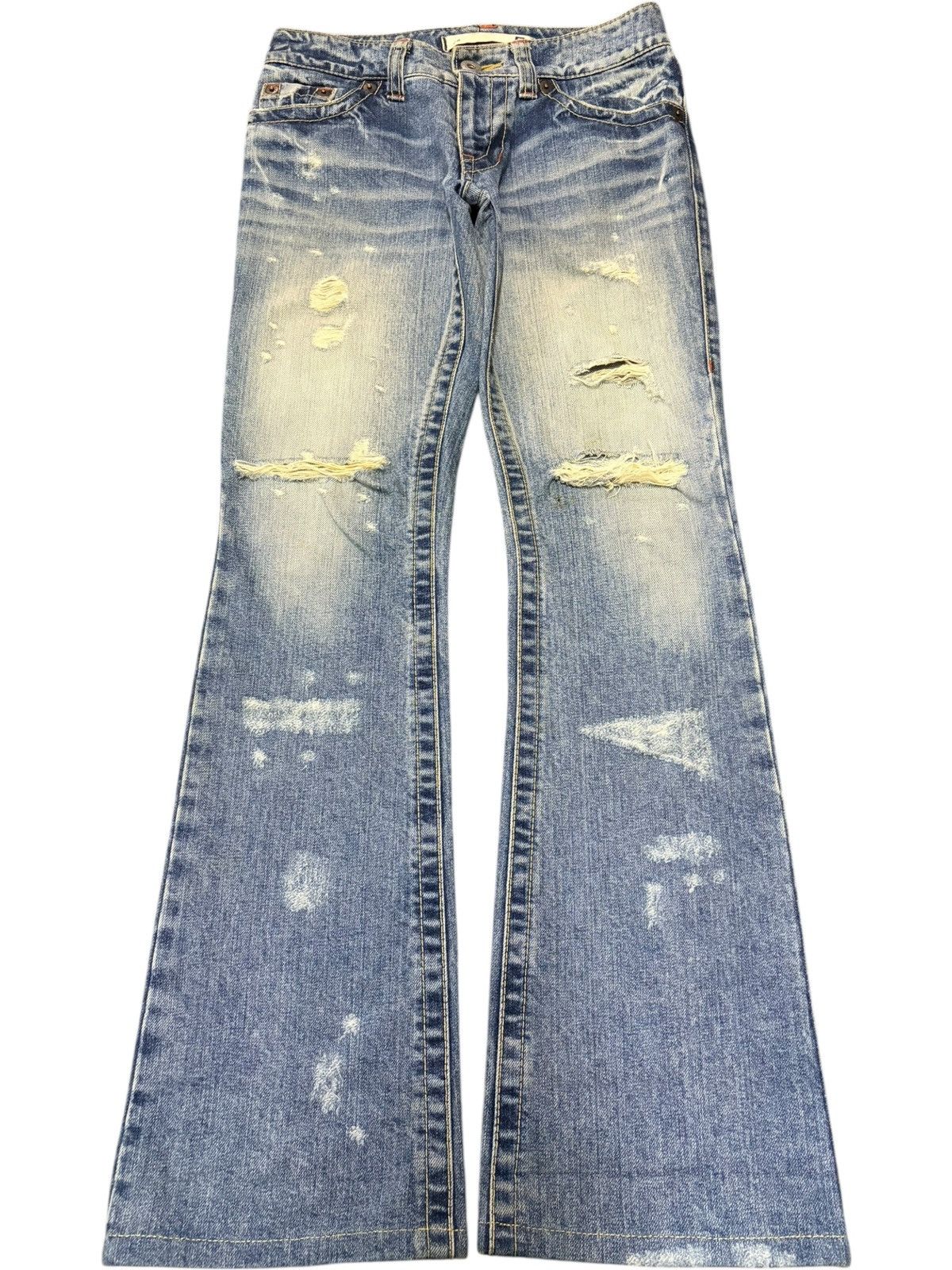 Hysteric Glamour Vintage Japanese Brand Distress Low Rise Flare Jeans Size 27" / US 4 / IT 40 - 1 Thumbnail