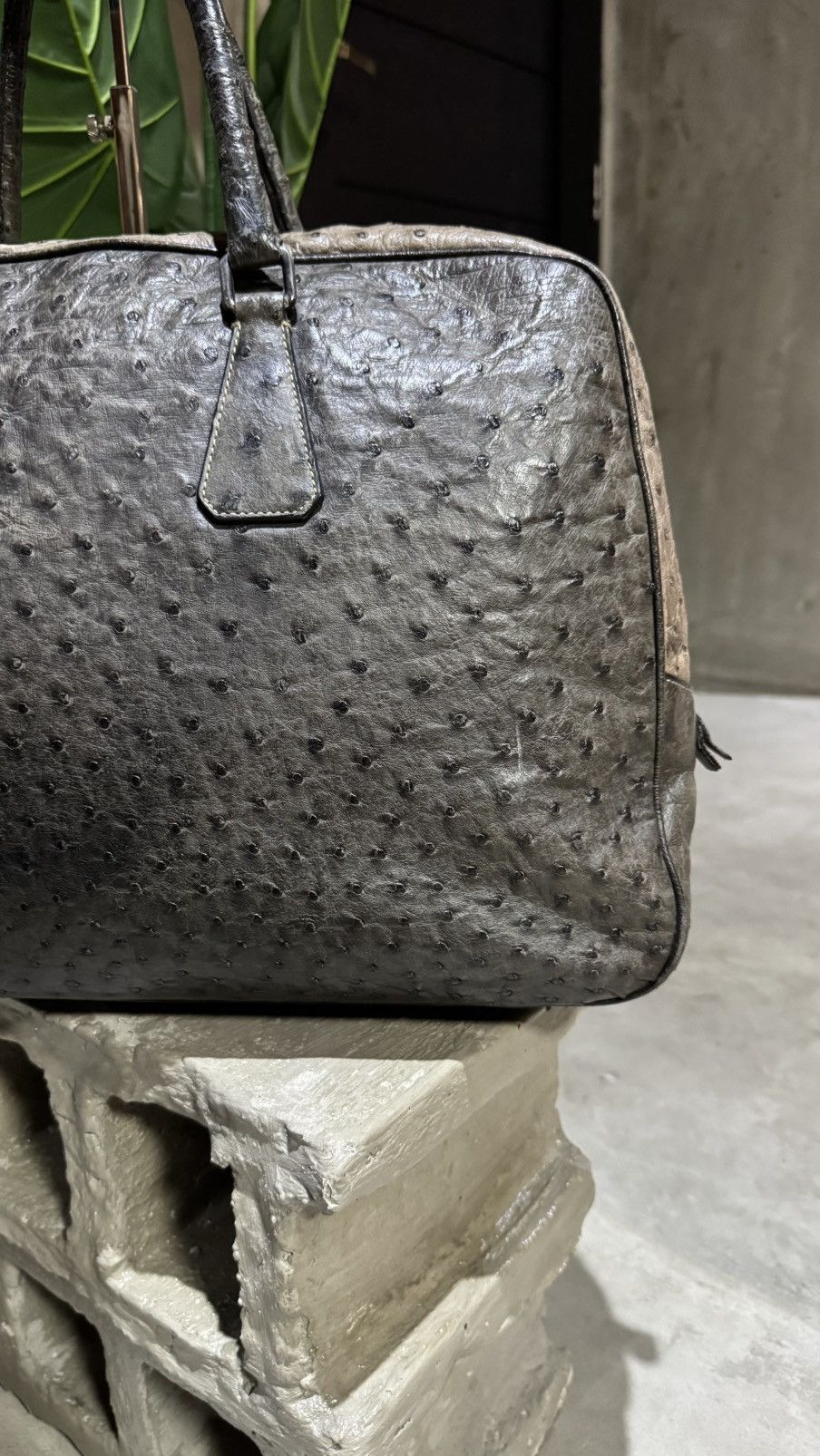 Prada Prada ostrich Briefsace Leather Bag Size ONE SIZE - 6 Thumbnail