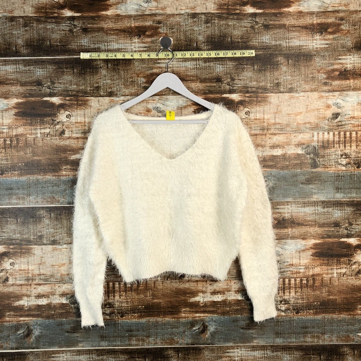 Homespun Knitwear DL Nice Claup White shaggy mohair Knitwear #C238 Size M / US 6-8 / IT 42-44 - 1 Thumbnail