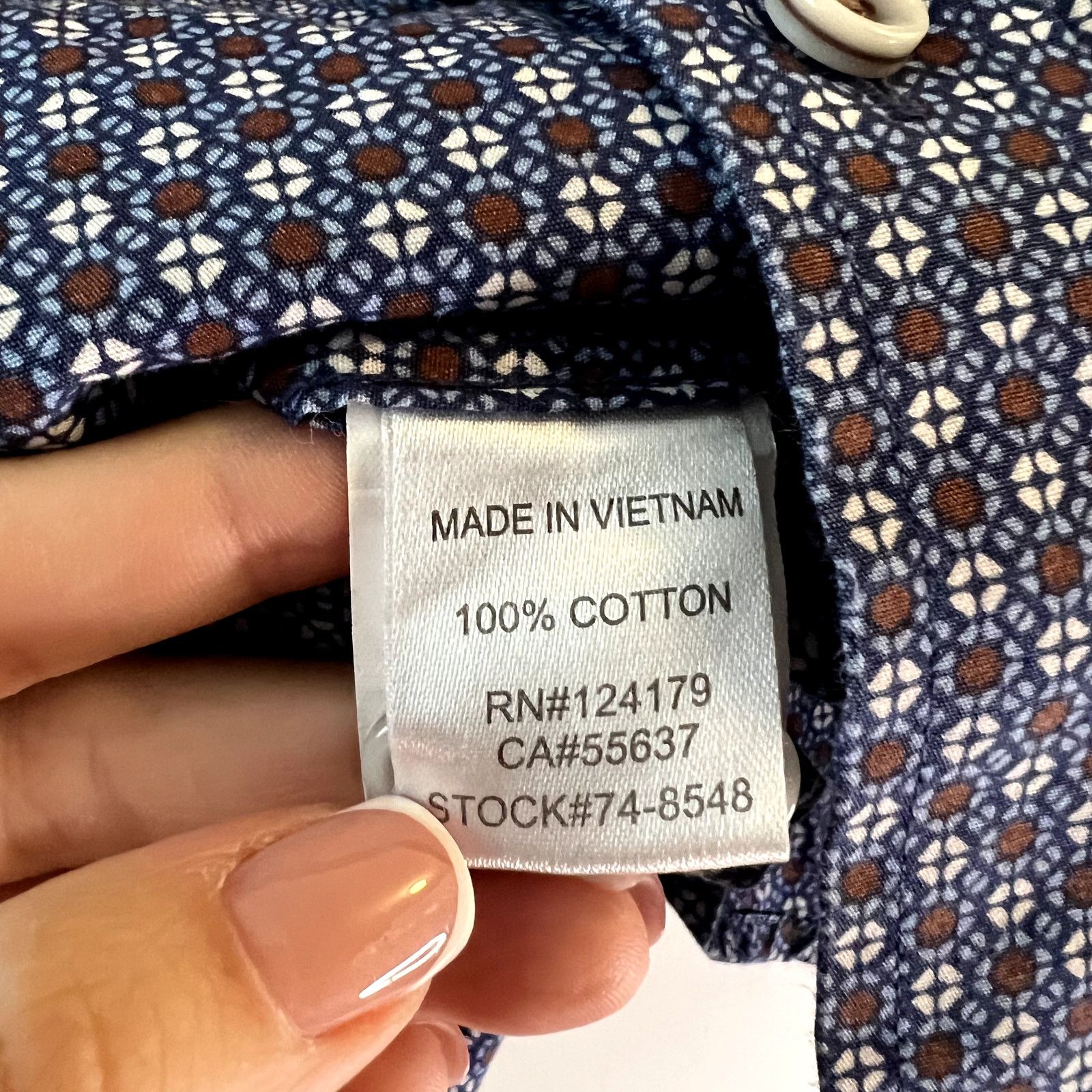 Johnston & Murphy Johnston & Murphy printed shirt size M blue burgundy Size US M / EU 48-50 / 2 - 3 Thumbnail