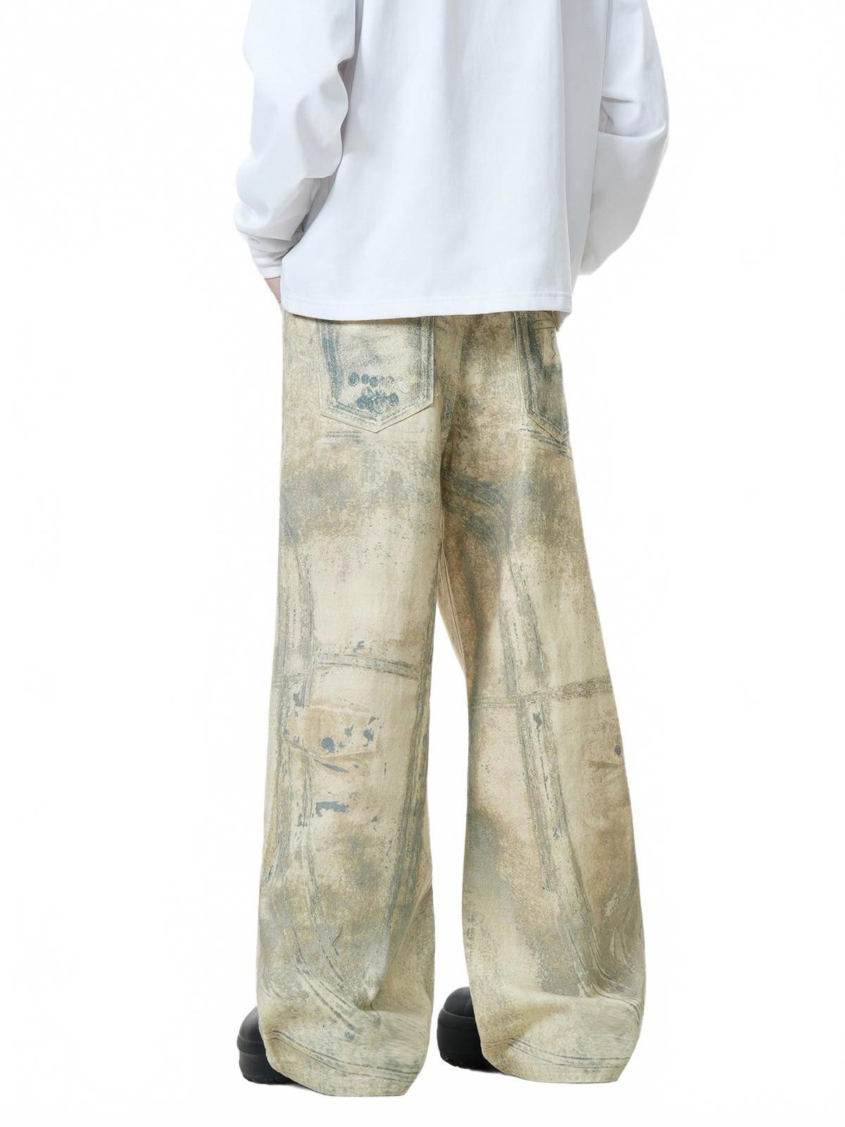 Japanese Brand Beige Wide Leg Casual Pants, Baggy Relaxed Fit Pants Size US 32 / EU 48 - 4 Thumbnail