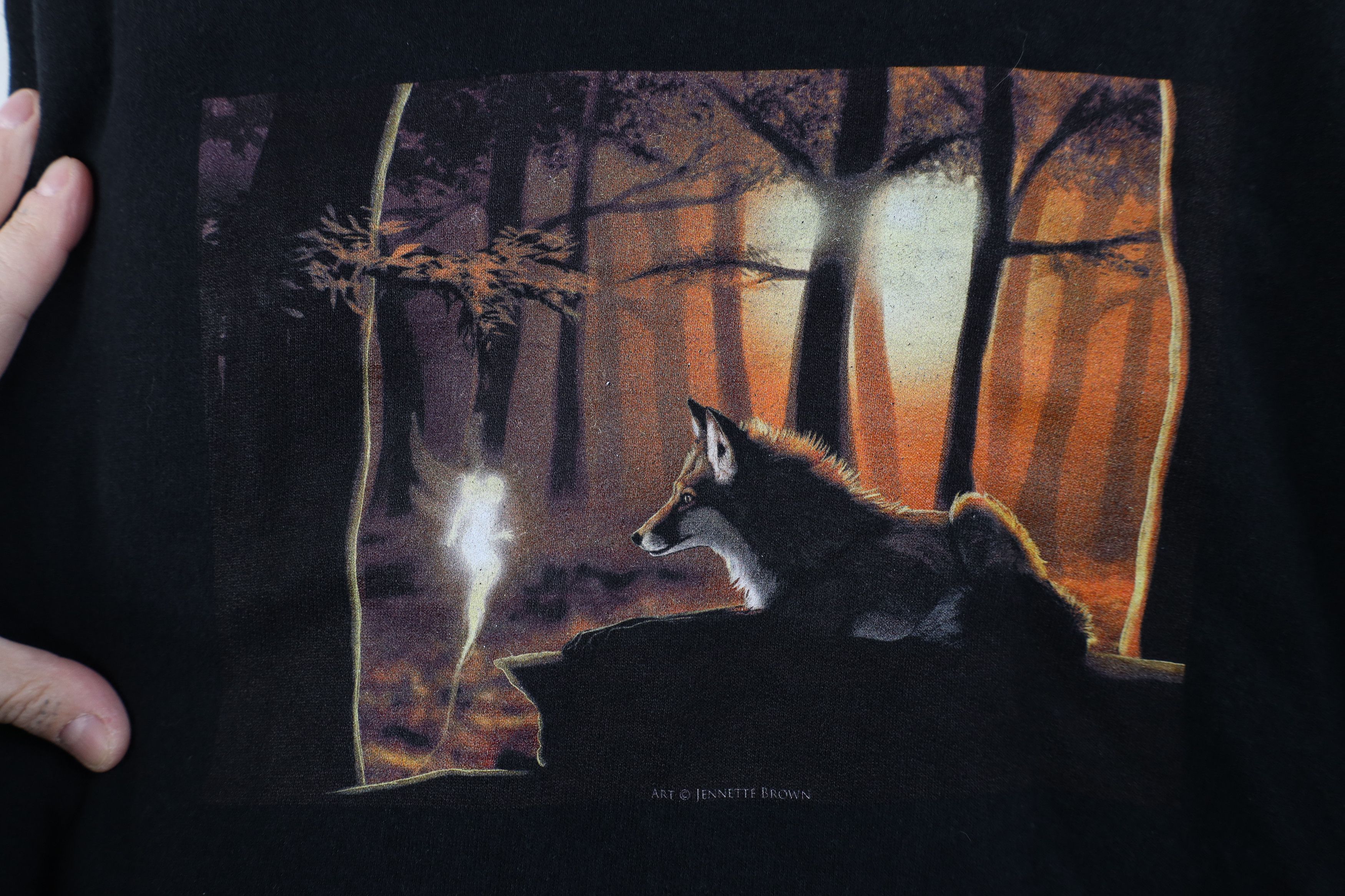 Vintage Vintage 90s Streetwear Fantasy Fox Fairy Crewneck Sweatshirt Size XXL / US 16-18 / IT 52-54 - 4 Thumbnail