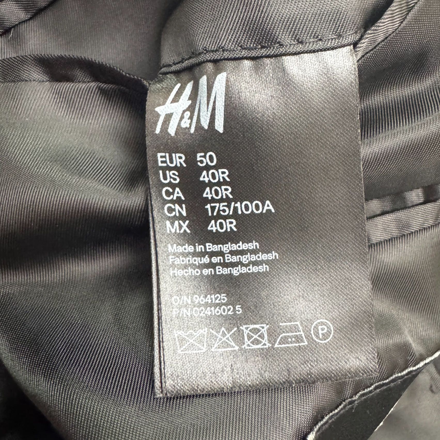 H&M H&M Slim Fit Blazer Suit Jacket Mens 40R Black Notch Lapel Single Vented Work Shirt Size 40R - 6 Thumbnail