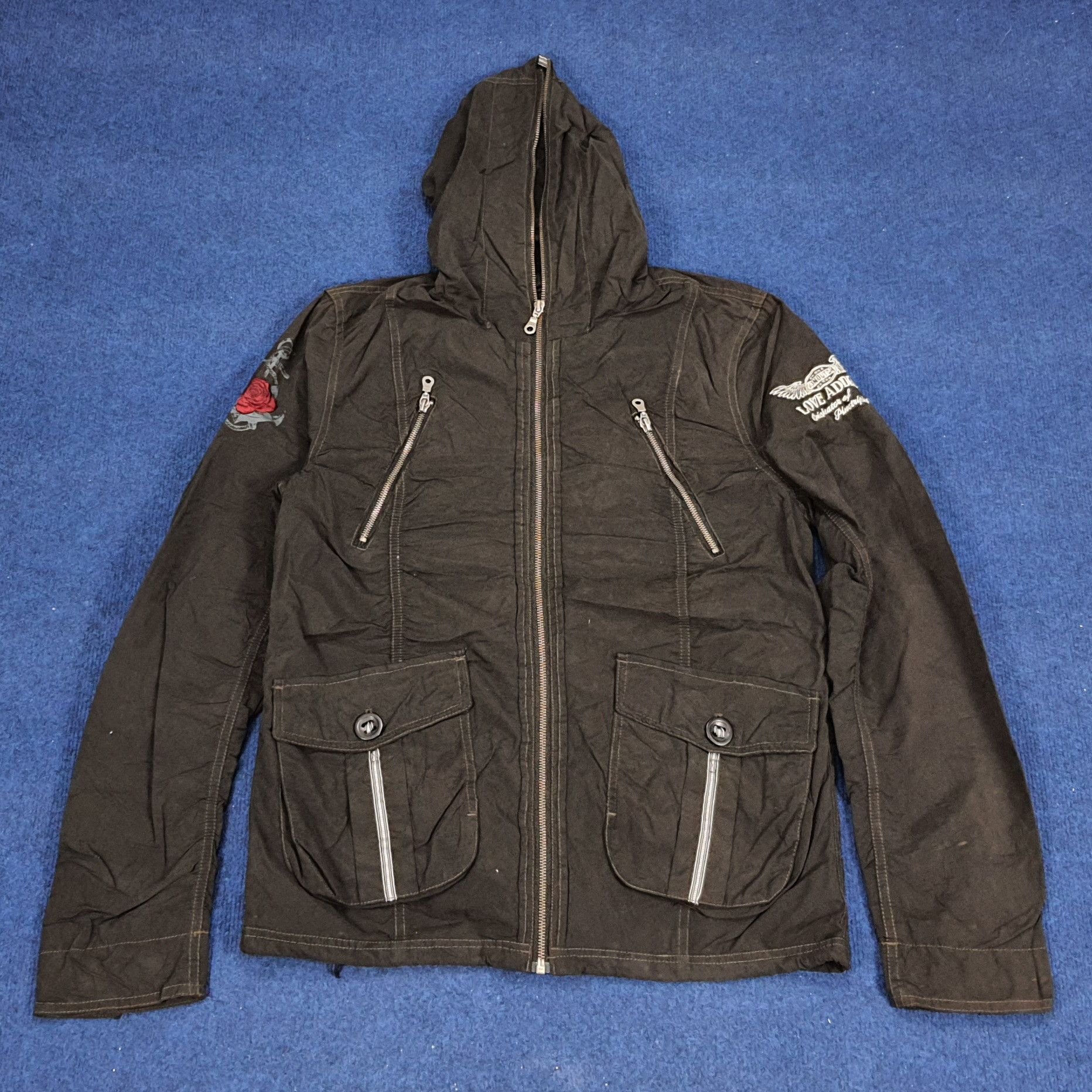 Vintage × Von Dutch Vintage Von Dutch Custom Skull Love Addict Zipper Jacket Size US M / EU 48-50 / 2 - 3 Thumbnail