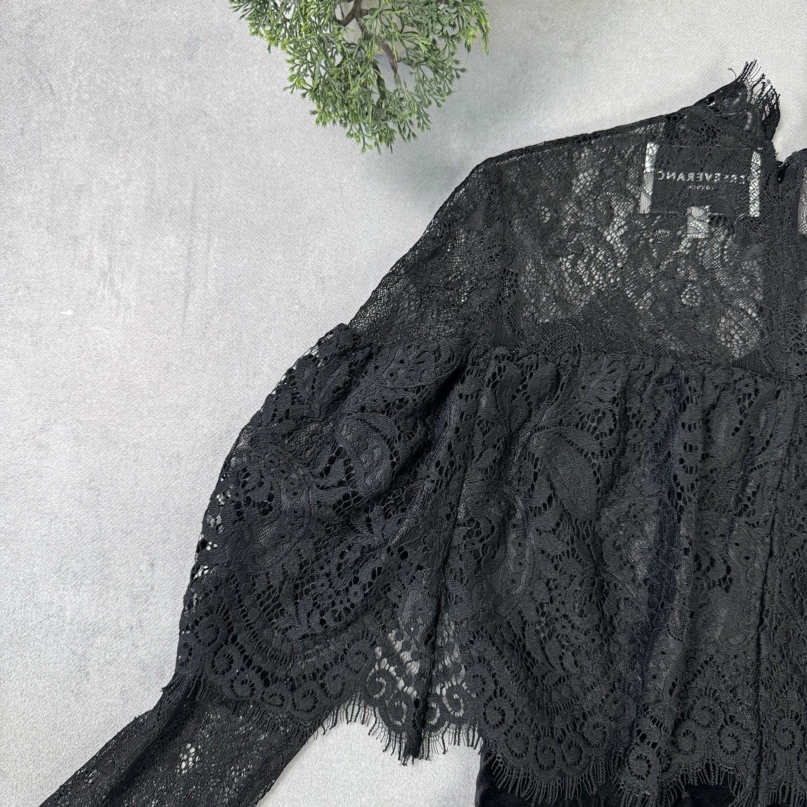 Vintage Perseverance London Paisley Ruffled Dress Black Size 12 midi Size M / US 6-8 / IT 42-44 - 17 Thumbnail