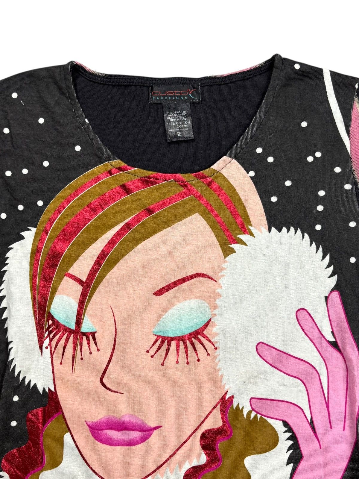 Custo Barcelona 2000s Custo Barcelona - It Girl Printed Face Top Size M / US 6-8 / IT 42-44 - 4 Thumbnail