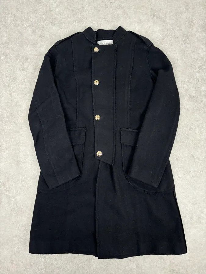 Yves Saint Laurent AW2010 Yves Saint Laurent Black Asymmetrical Officer Coat Size S / US 4 / IT 40 - 1 Thumbnail