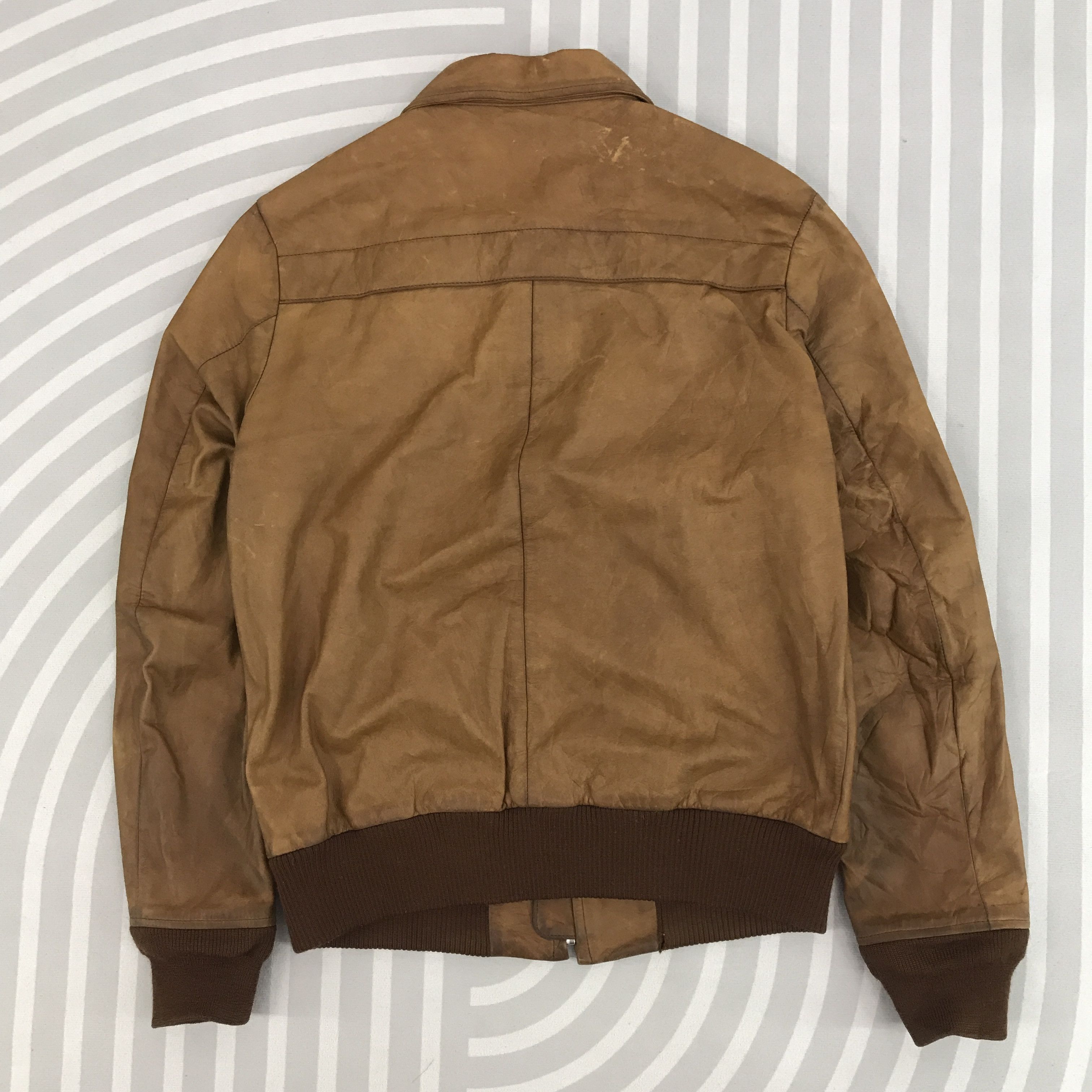 Japanese Brand Vtg Japan Liquid Bomber Leather Jacket Riri zipper Size US M / EU 48-50 / 2 - 3 Thumbnail