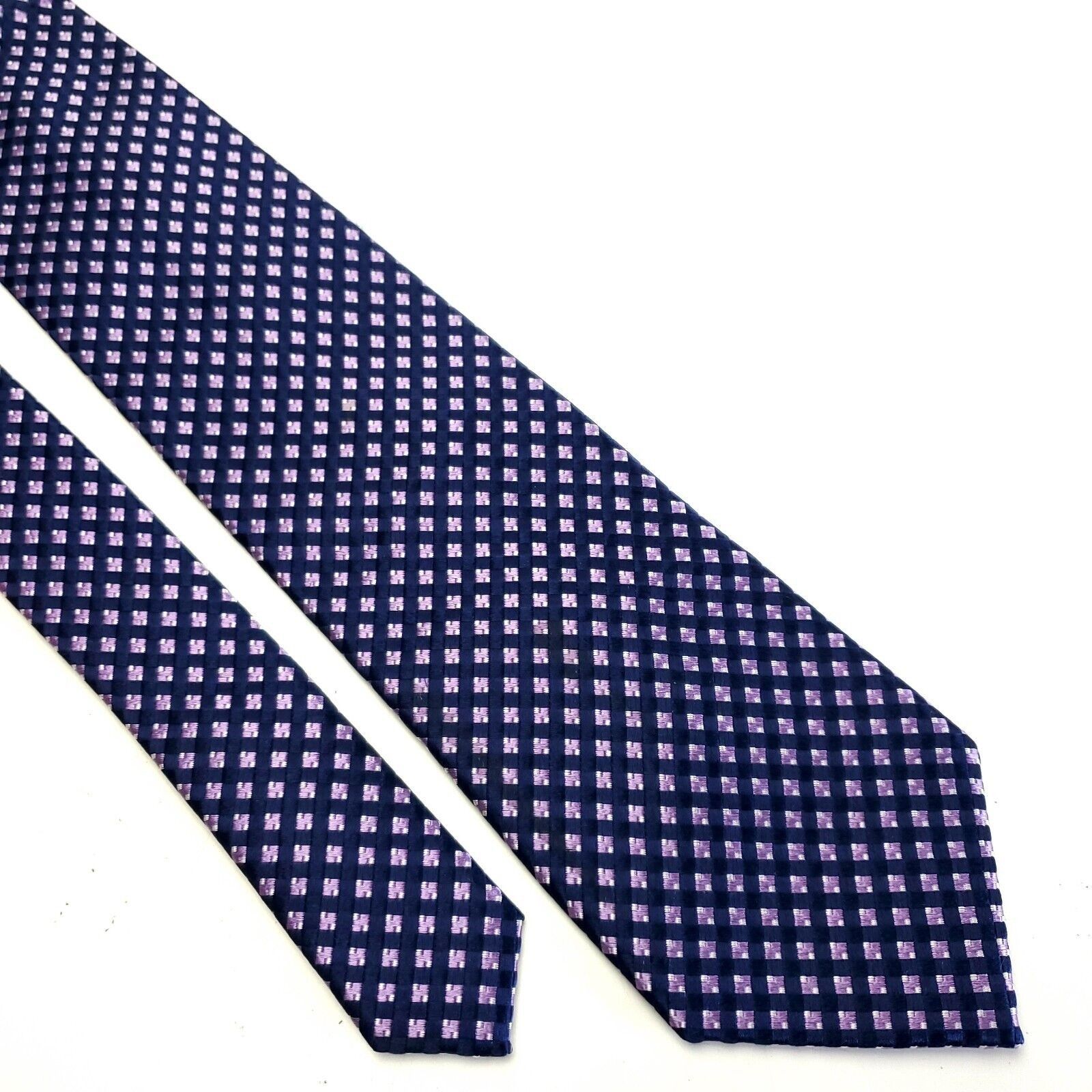 Michael Kors Michael Kors Blue Pink Woven Geometric Silk Tie Size ONE SIZE - 1 Thumbnail