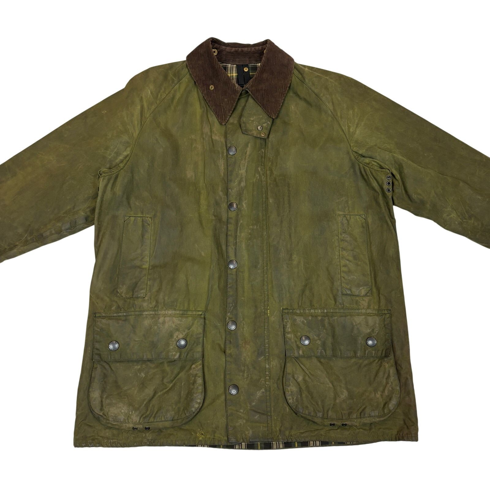 Barbour Barbour Classic Beaufort Waxed Plaid Lined Olive Jacket C40 Size US L / EU 52-54 / 3 - 2 Thumbnail