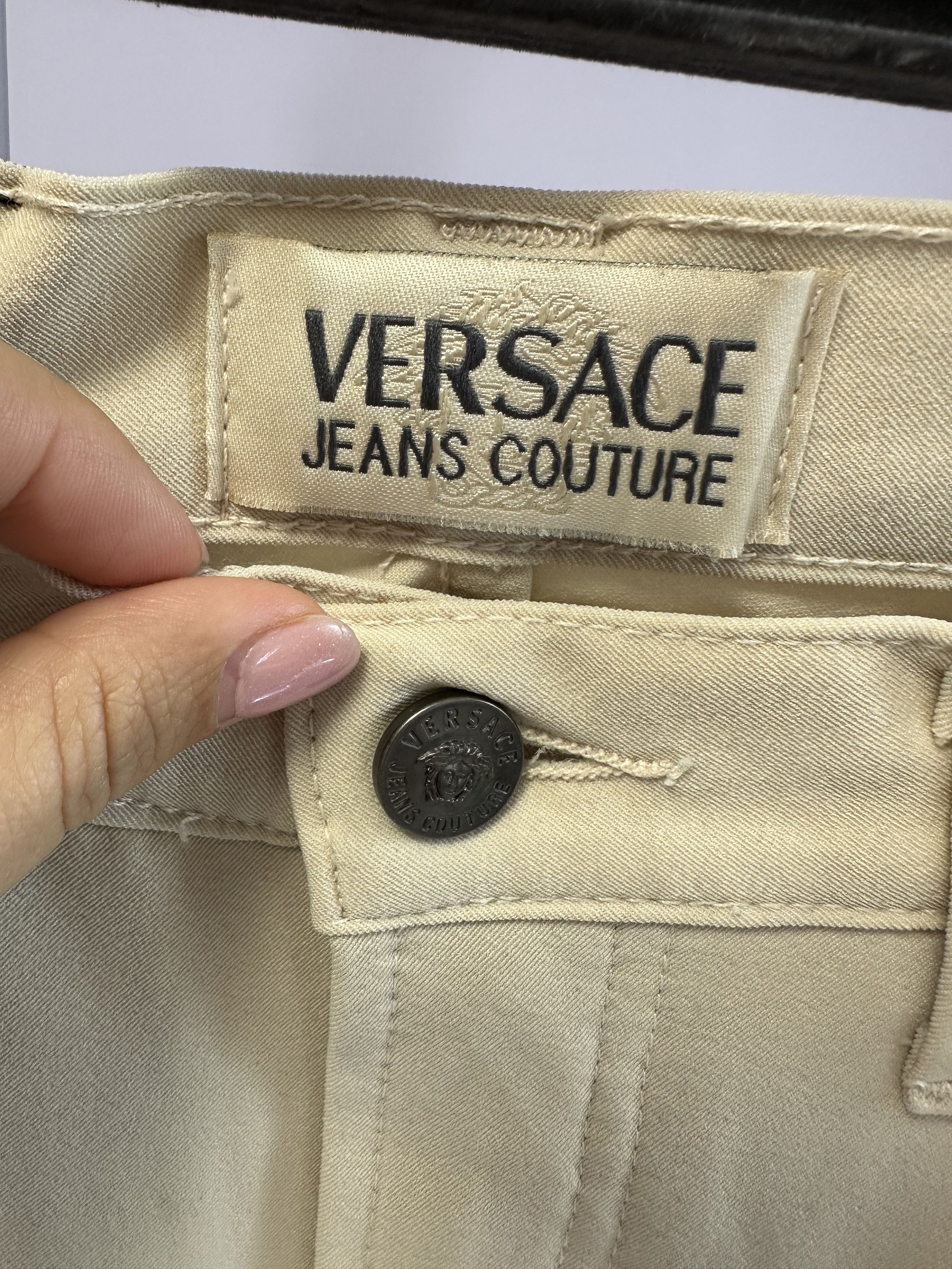 Versace Jeans Couture × Vintage Versace Jeans Couture Nos Medusa beige Size 28" / US 6 / IT 42 - 3 Thumbnail
