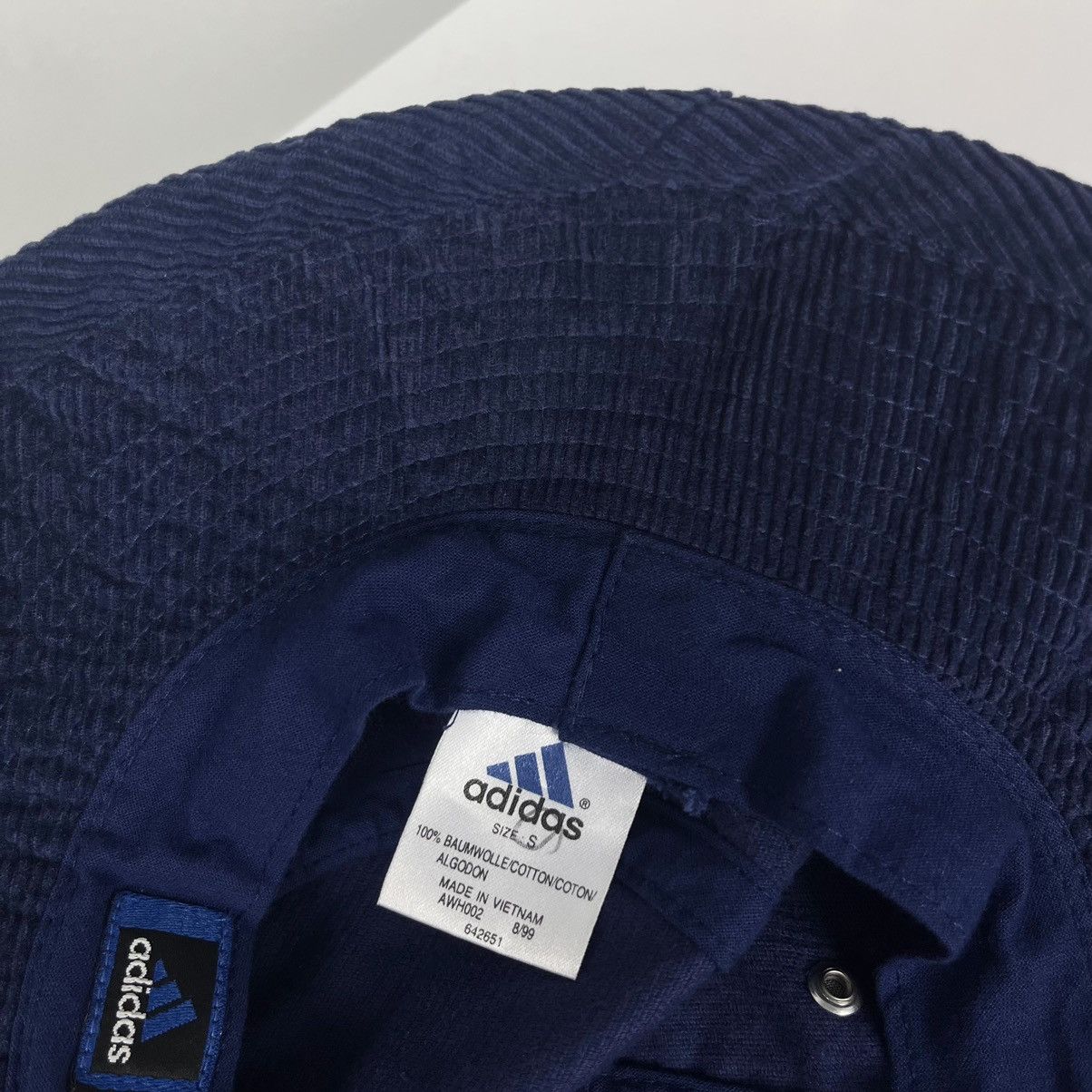 Adidas × Vintage 🫐VINTAGE🫐 Adidas Headwear Blue Corduroy Velvet bucket Hat Size 28 - 7 Thumbnail