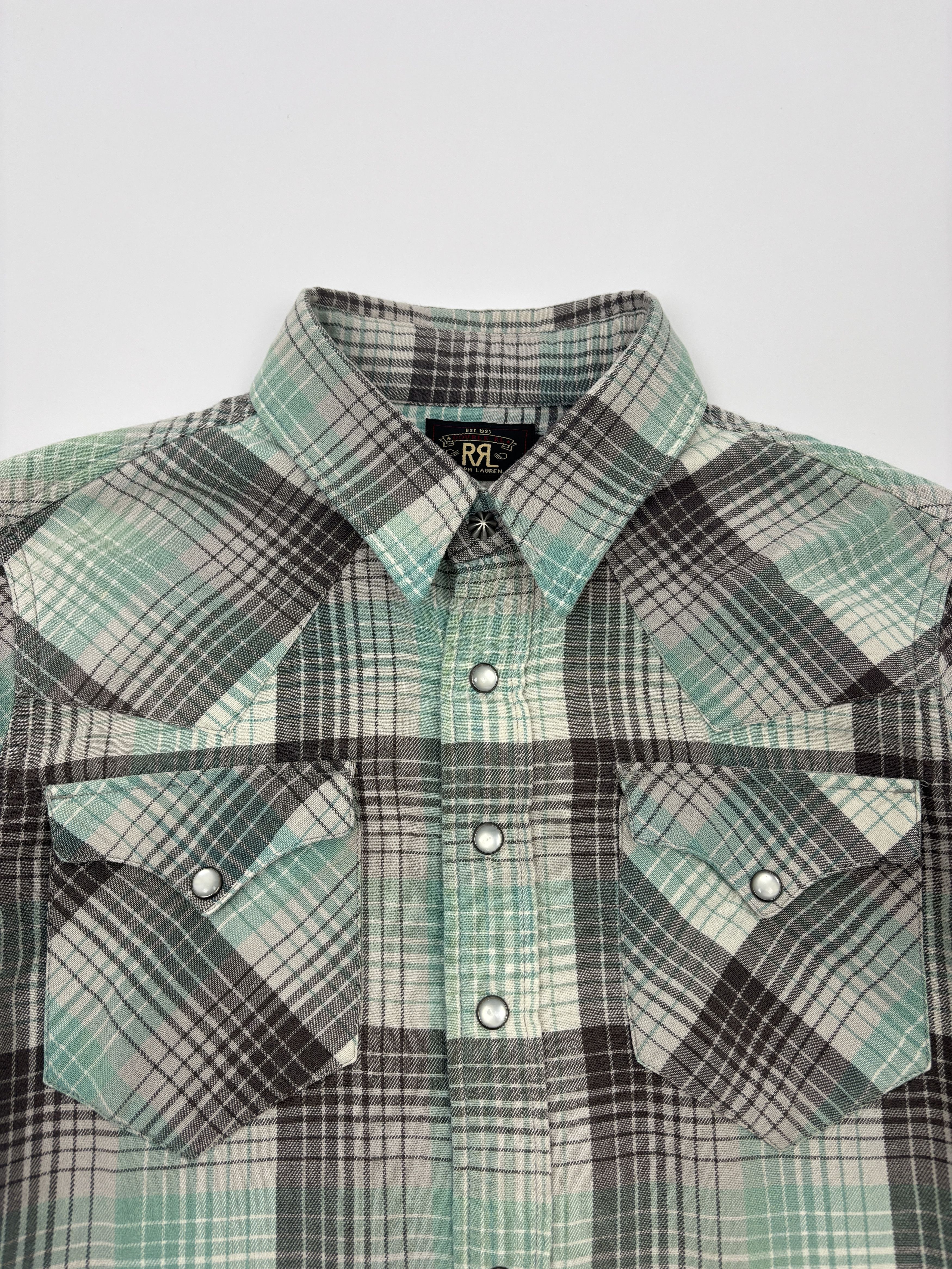RRL Ralph Lauren RRL Women’s Western Shirt Cotton Plaid Size L / US 10 / IT 46 - 3 Thumbnail