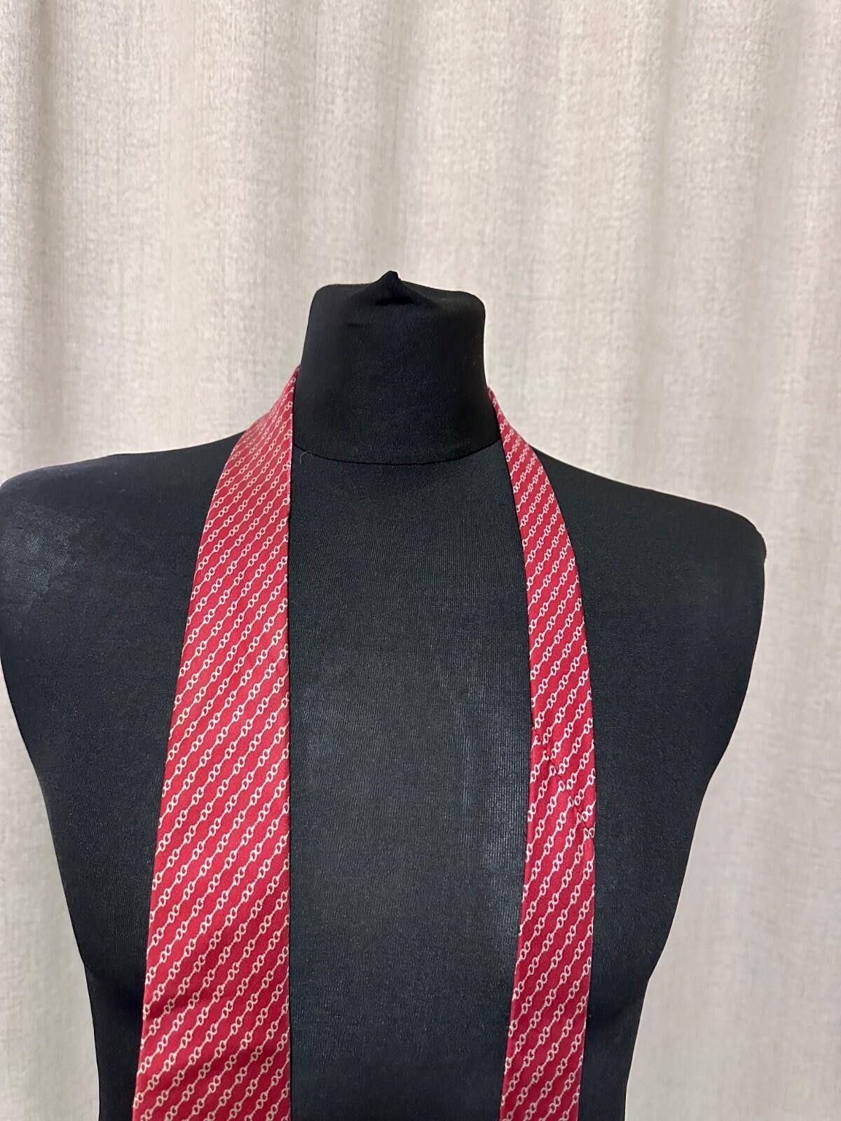 Celine Vintage Celine Geometric Print Silk Tie Size ONE SIZE - 4 Thumbnail