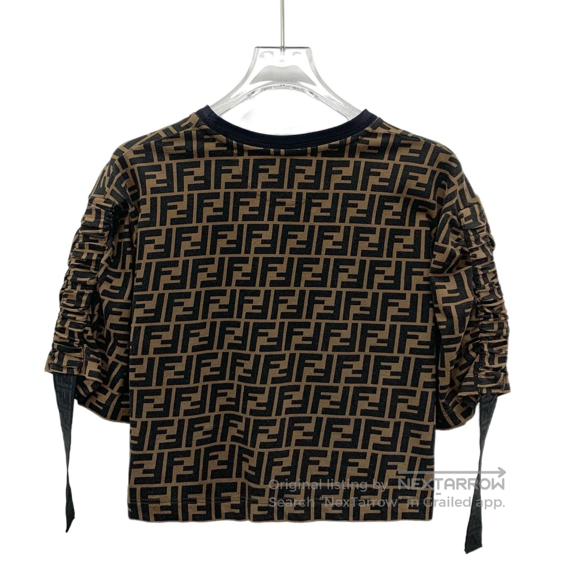 Fendi FENDI Dark Brown Double F Printed Cotton Crew Neck Short-S Size US S / EU 44-46 / 1 - 2 Thumbnail