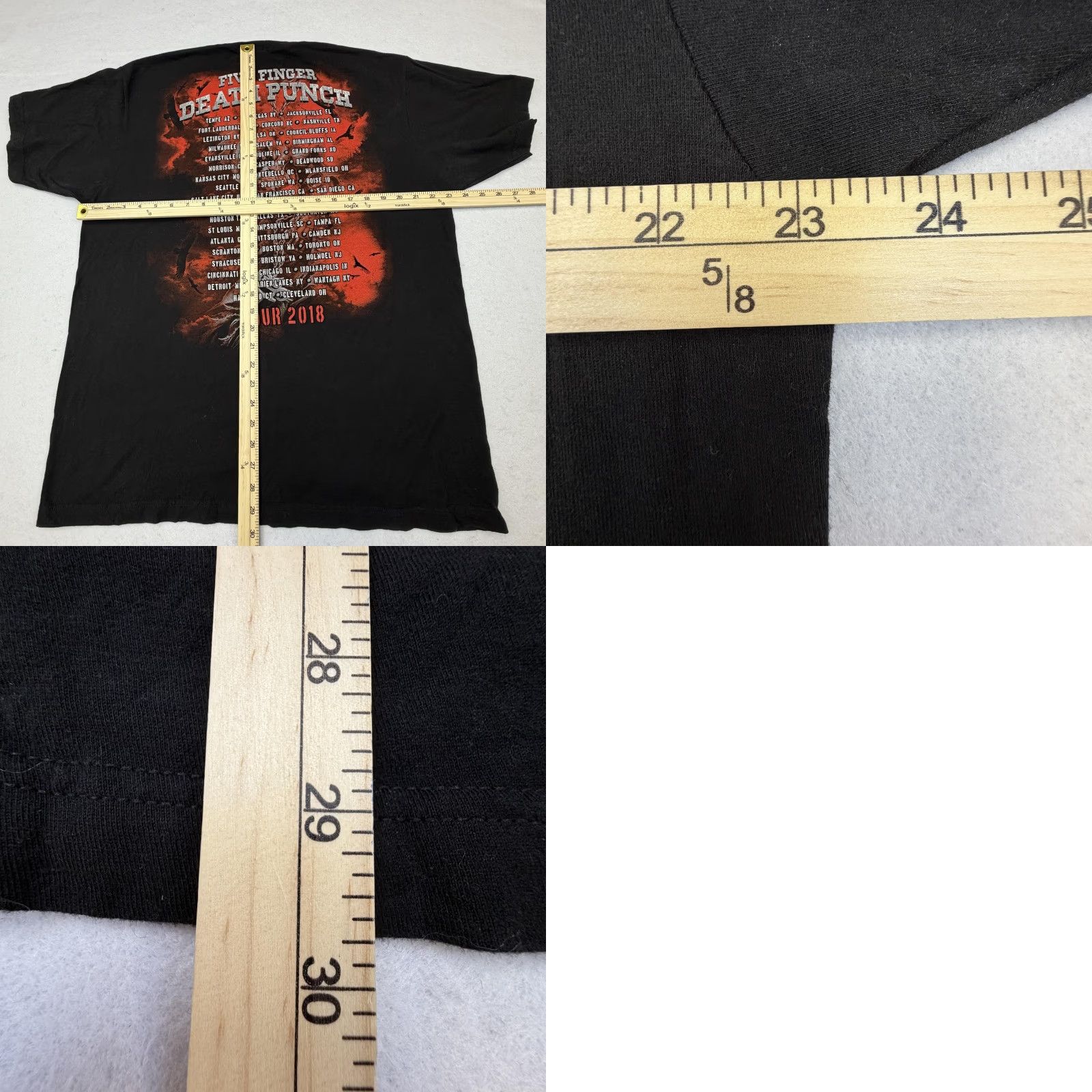 Tultex Five Finger Death Punch Shirt Mens XL Black Tour 2018 Skull Graphic Tee Tultex Size US XL / EU 56 / 4 - 8 Thumbnail