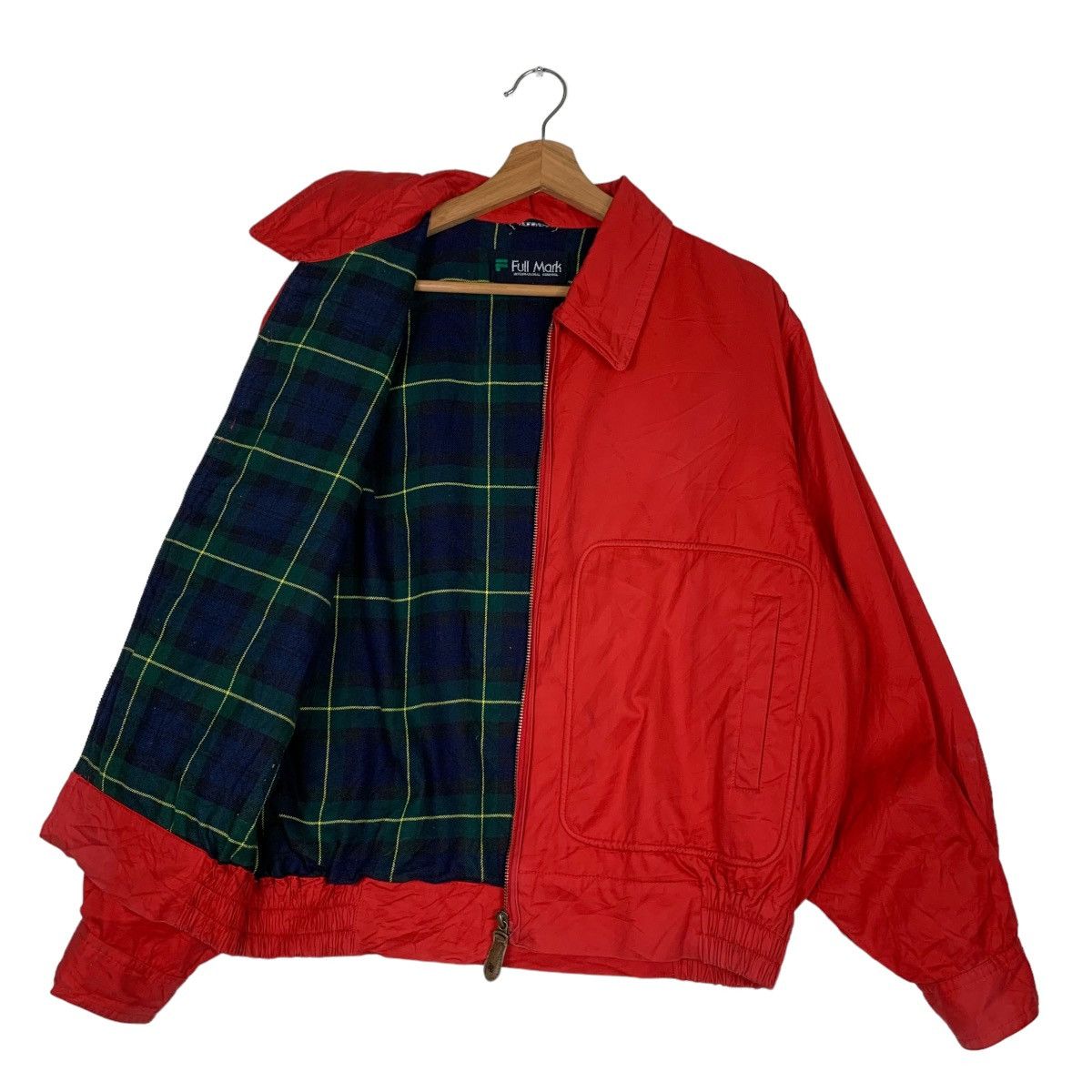 Japanese Brand Vintage FULL MARK Checked Lined Red Casual Jacket #0307-C14 Size US M / EU 48-50 / 2 - 10 Thumbnail