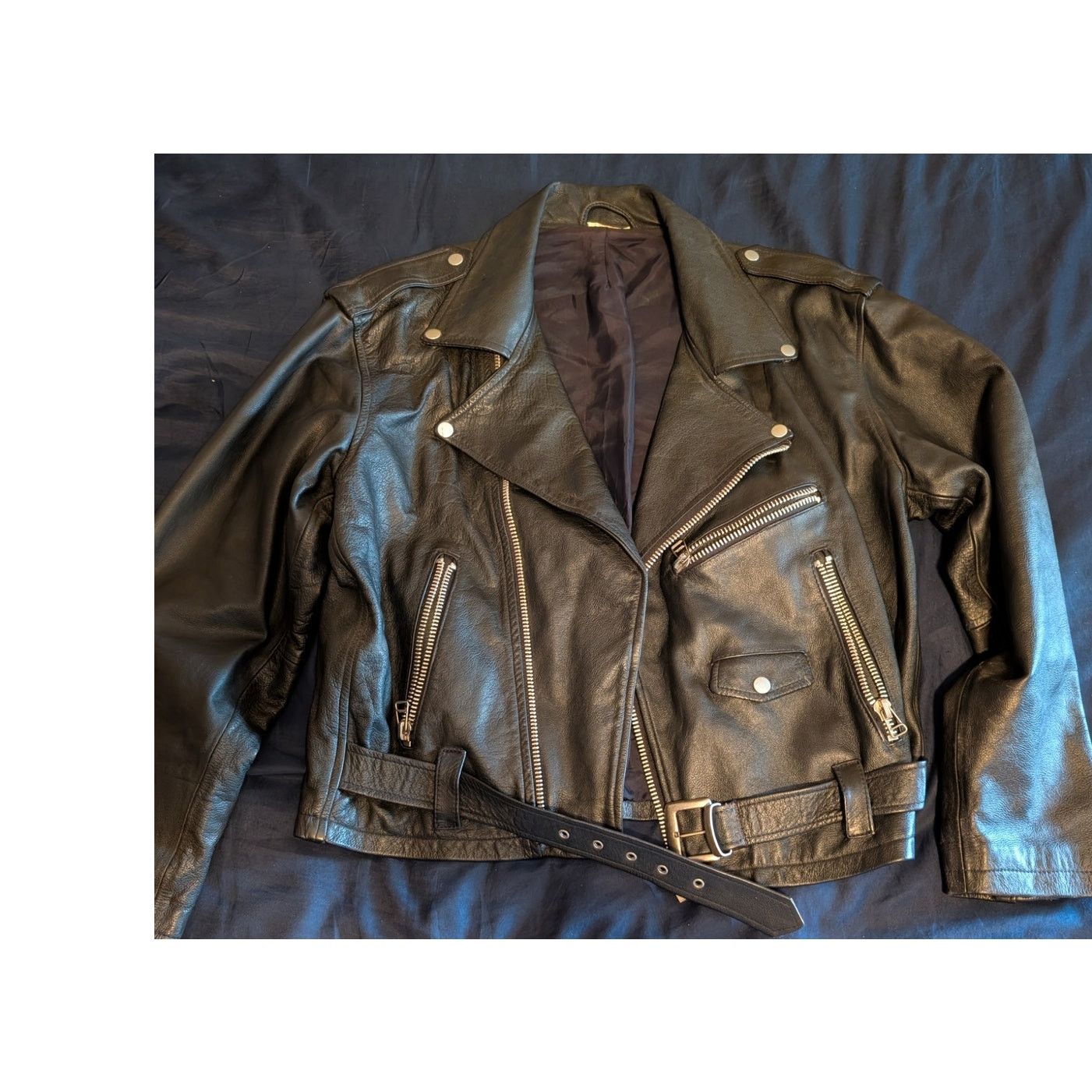 Hein Gericke Volutti Leather Motorcycle Moto Jacket Black Biker Large 48 Size US L / EU 52-54 / 3 - 1 Thumbnail