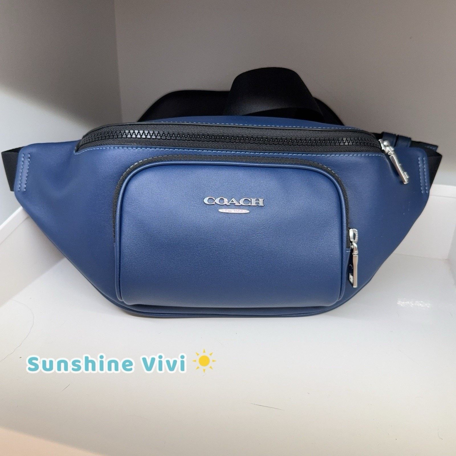 Coach NWT COACH Racer Small Belt Bag Deep blue CBI47 leather Size ONE SIZE - 1 Thumbnail