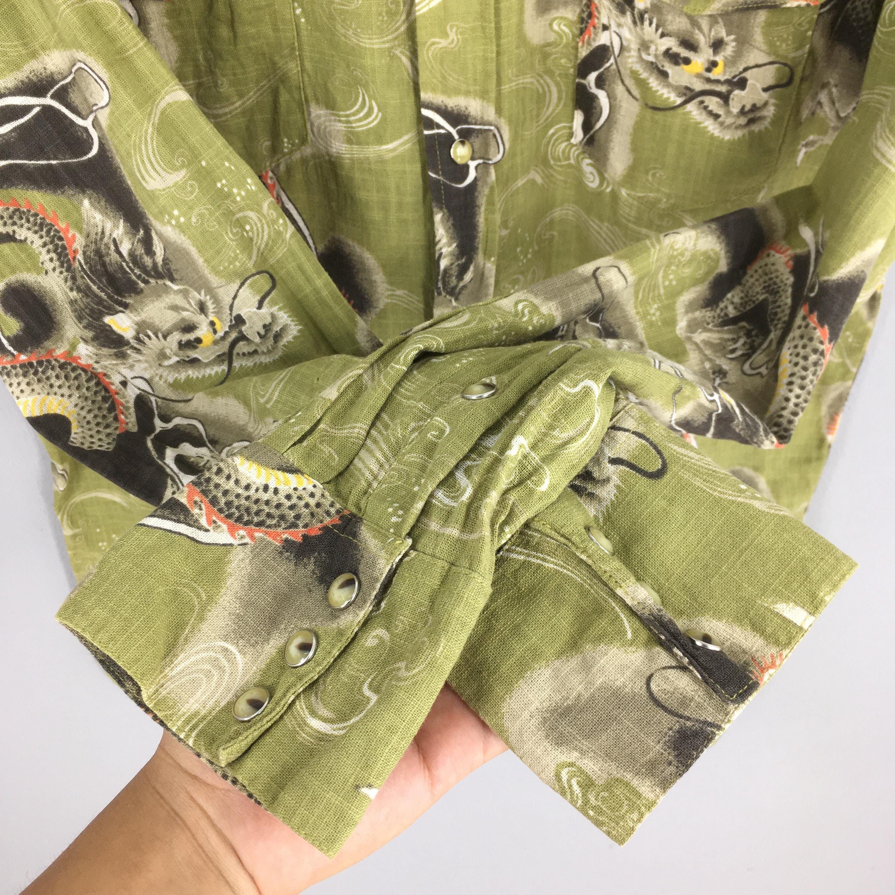 Flannel × Vintage Vintage Pavement Japanese Dragon Raijin Art Shirt Large Size US L / EU 52-54 / 3 - 4 Thumbnail