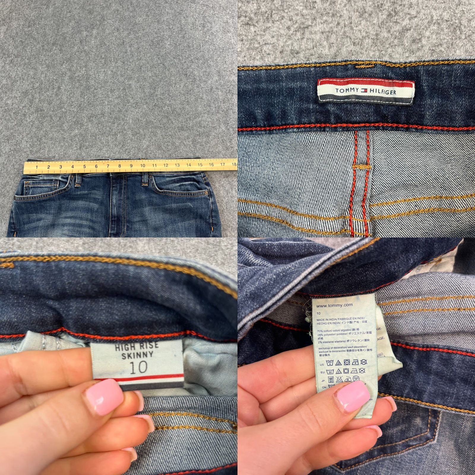 Tommy Hilfiger Tommy Hilfiger Womens Jeans High Rise Slim Skinny 30 30 UK 10 Stretch Blue Denim 5-Pocket Event: N/A Womens Size 32" / US 10 / IT 46 - 8 Thumbnail