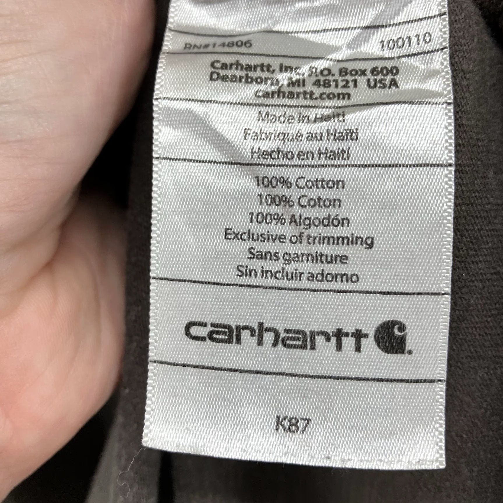 Carhartt Carhartt K87 Crewneck T-Shirt 2XLT Tall Heavyweight Pocket Brown Mens Classic Grunge Size US XXL / EU 58 / 5 - 7 Thumbnail