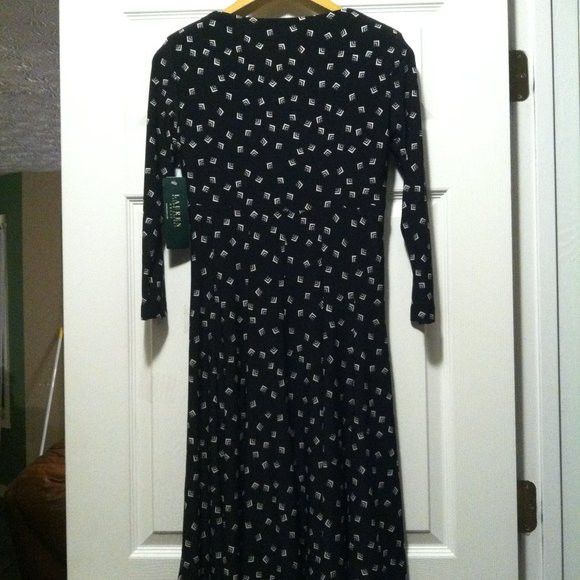Ralph Lauren RALPH LAUREN WOMEN'S NEW BLACK 95%POLYESTER DRESS SIZE: 2 Size XS / US 0-2 / IT 36-38 - 7 Thumbnail