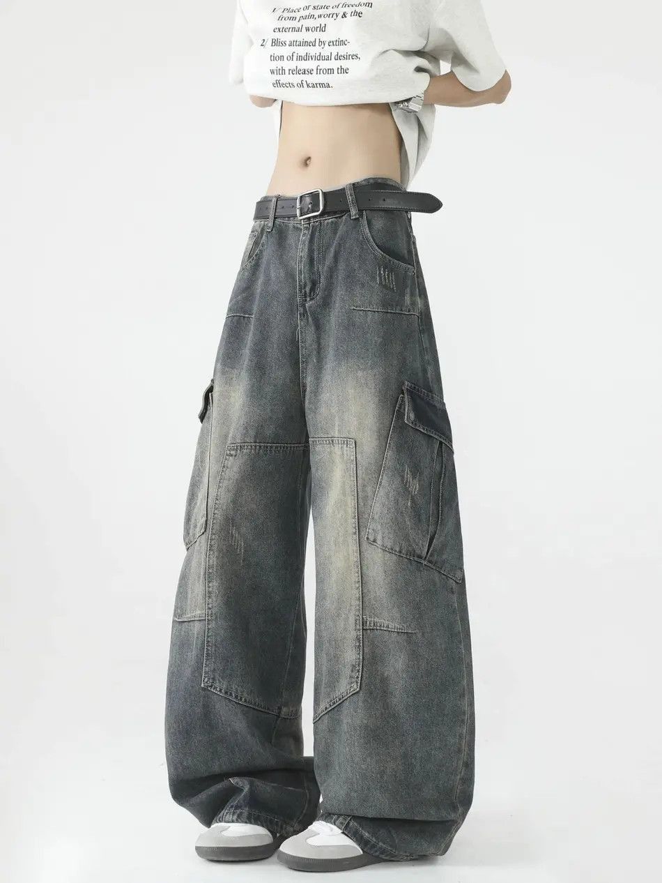 Japanese Brand Retro loose wide leg pocket jeans Size US 32 / EU 48 - 4 Thumbnail