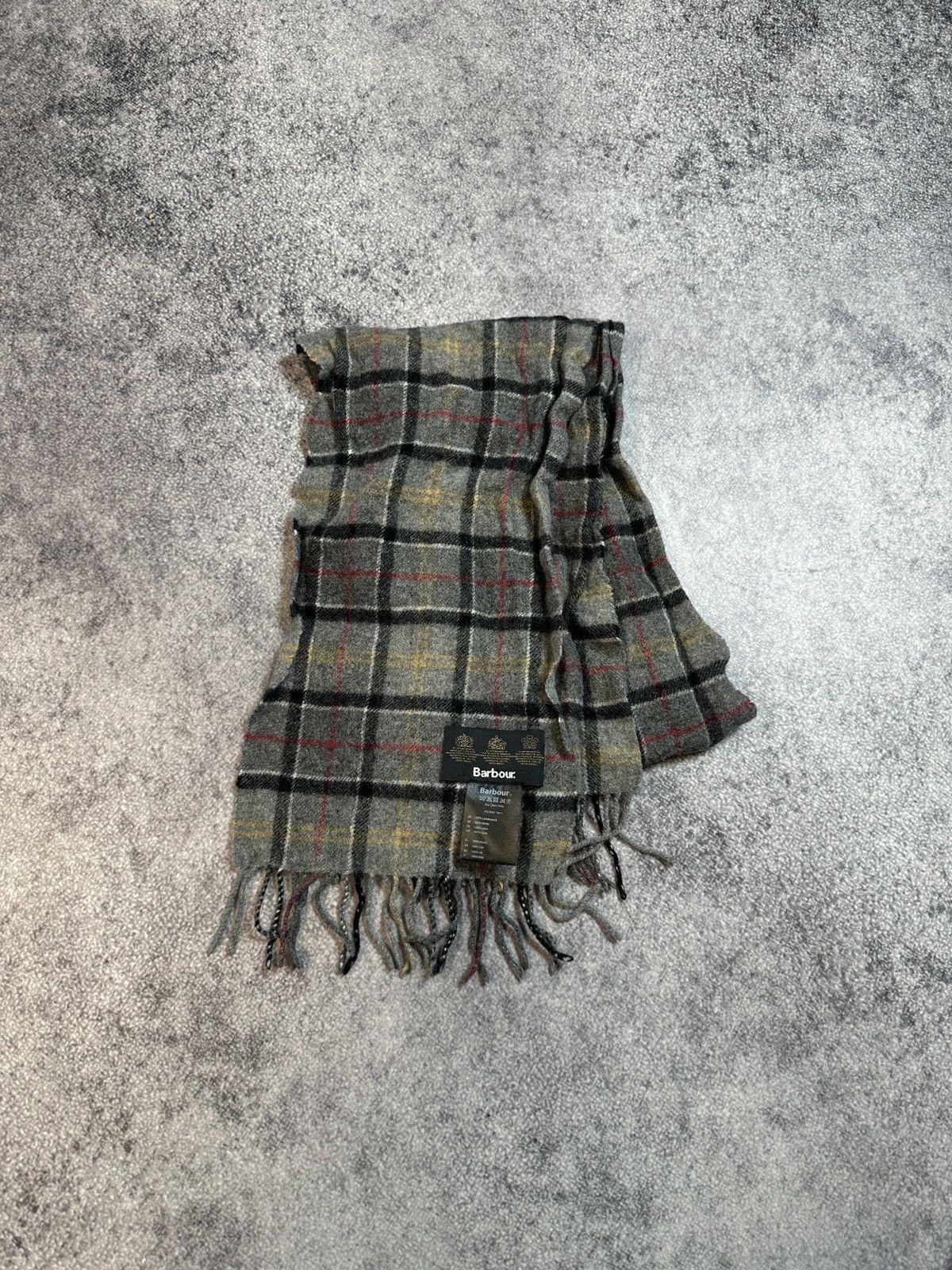 Barbour Vintage Barbour Check Scarf Wool UK Style Streetwear Logo Size ONE SIZE - 1 Thumbnail