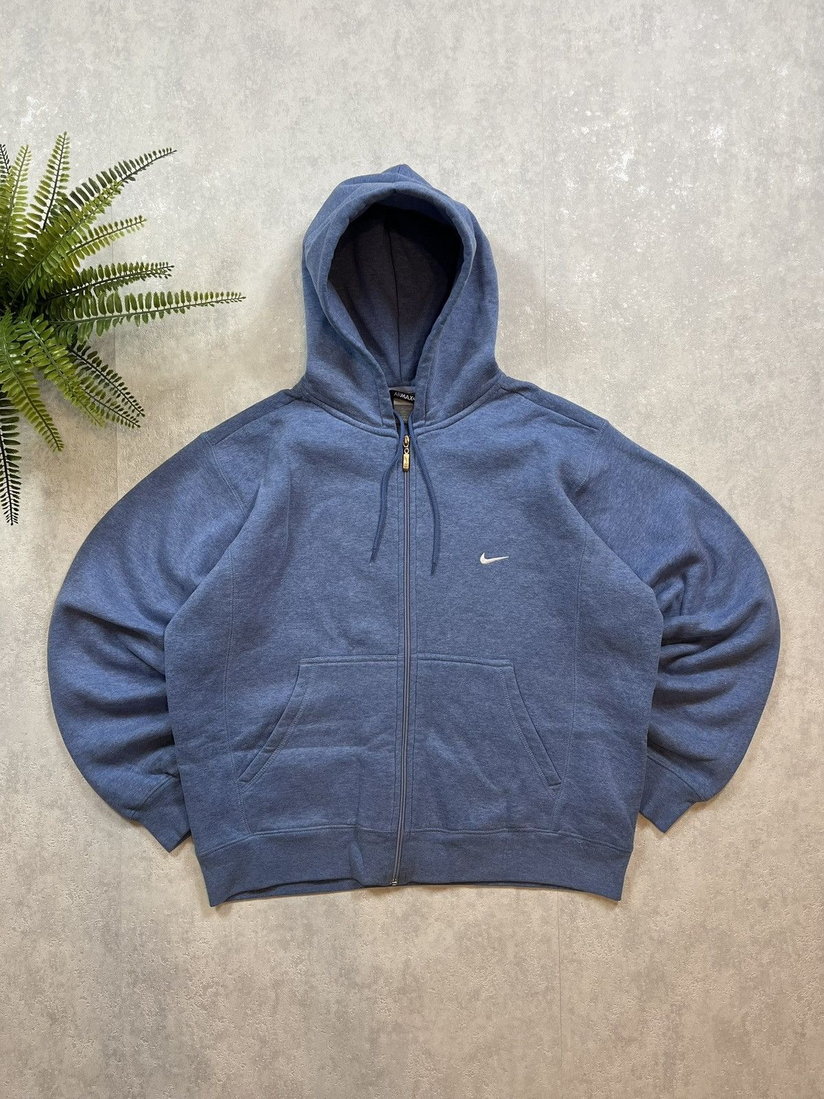 Nike × Vintage 90s Nike Air Max Vintage Y2K Boxy Big Logo Zip Retro Hoodie Size US M / EU 48-50 / 2 - 1 Thumbnail
