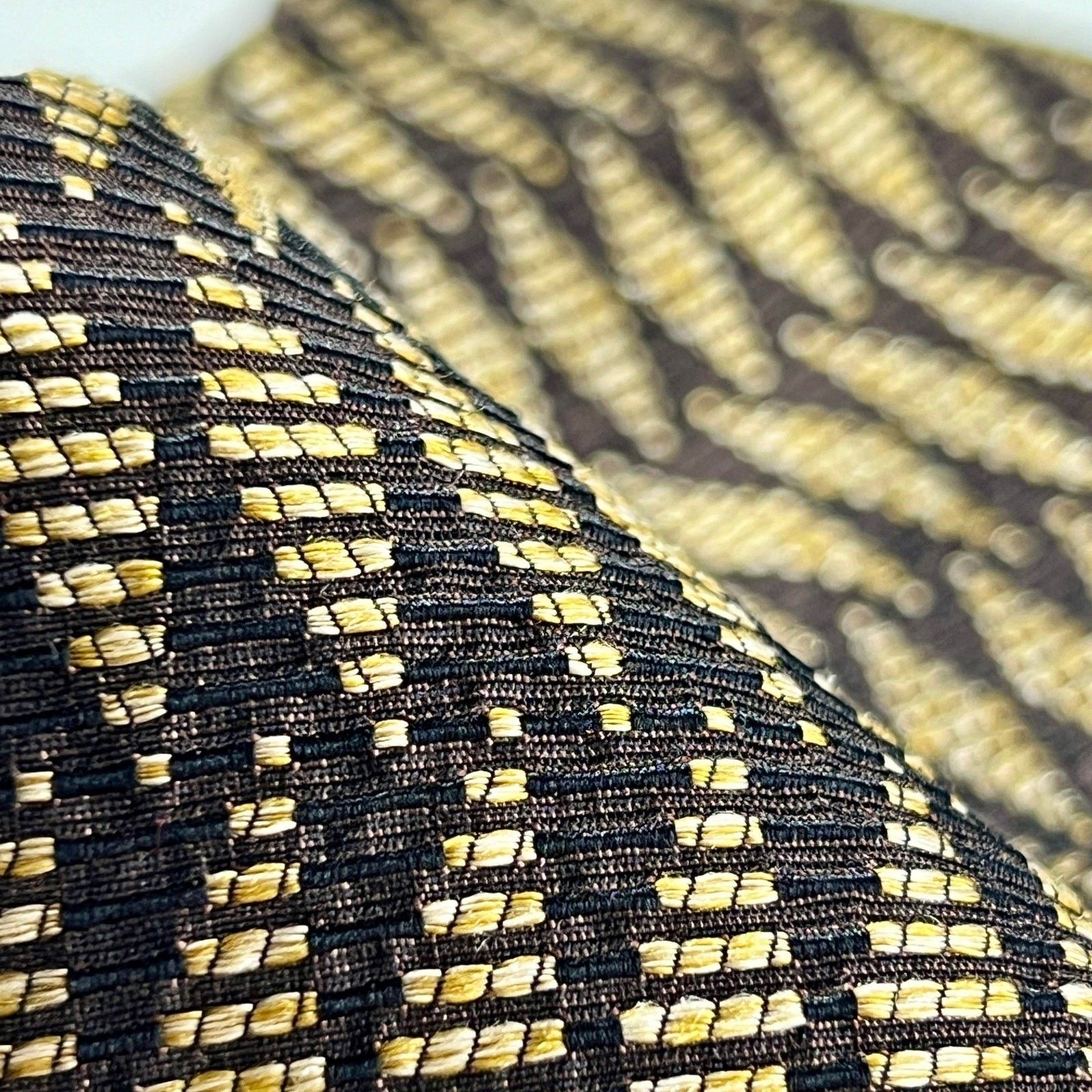 Coach Coach Men's Tie Black Gold Made In Italy Silk Woven Necktie Size ONE SIZE - 5 Thumbnail