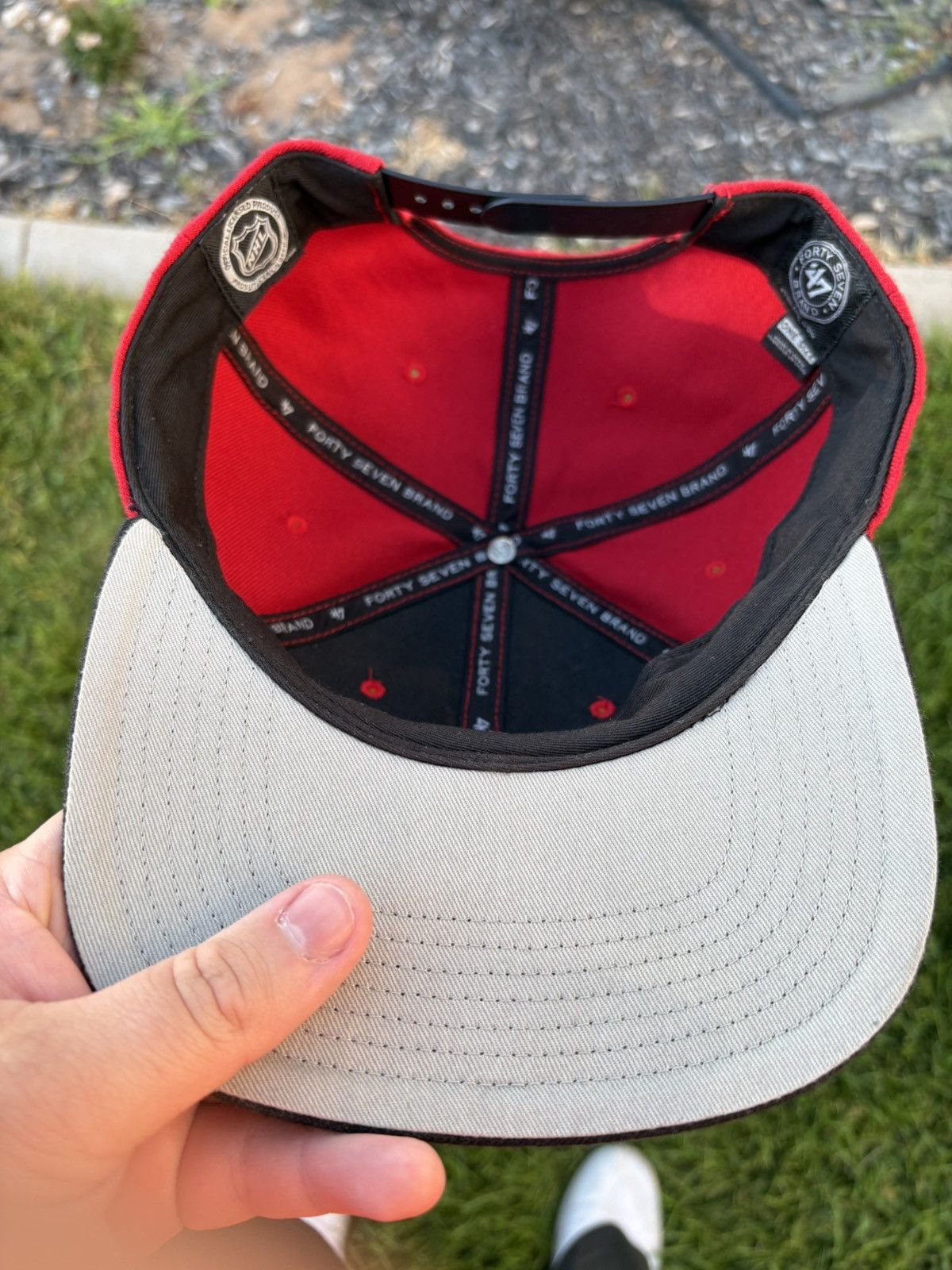 47 Brand Chicago Blackhawks NHL ’47 Snapback Hat Red Black Vintage Size ONE SIZE - 5 Thumbnail
