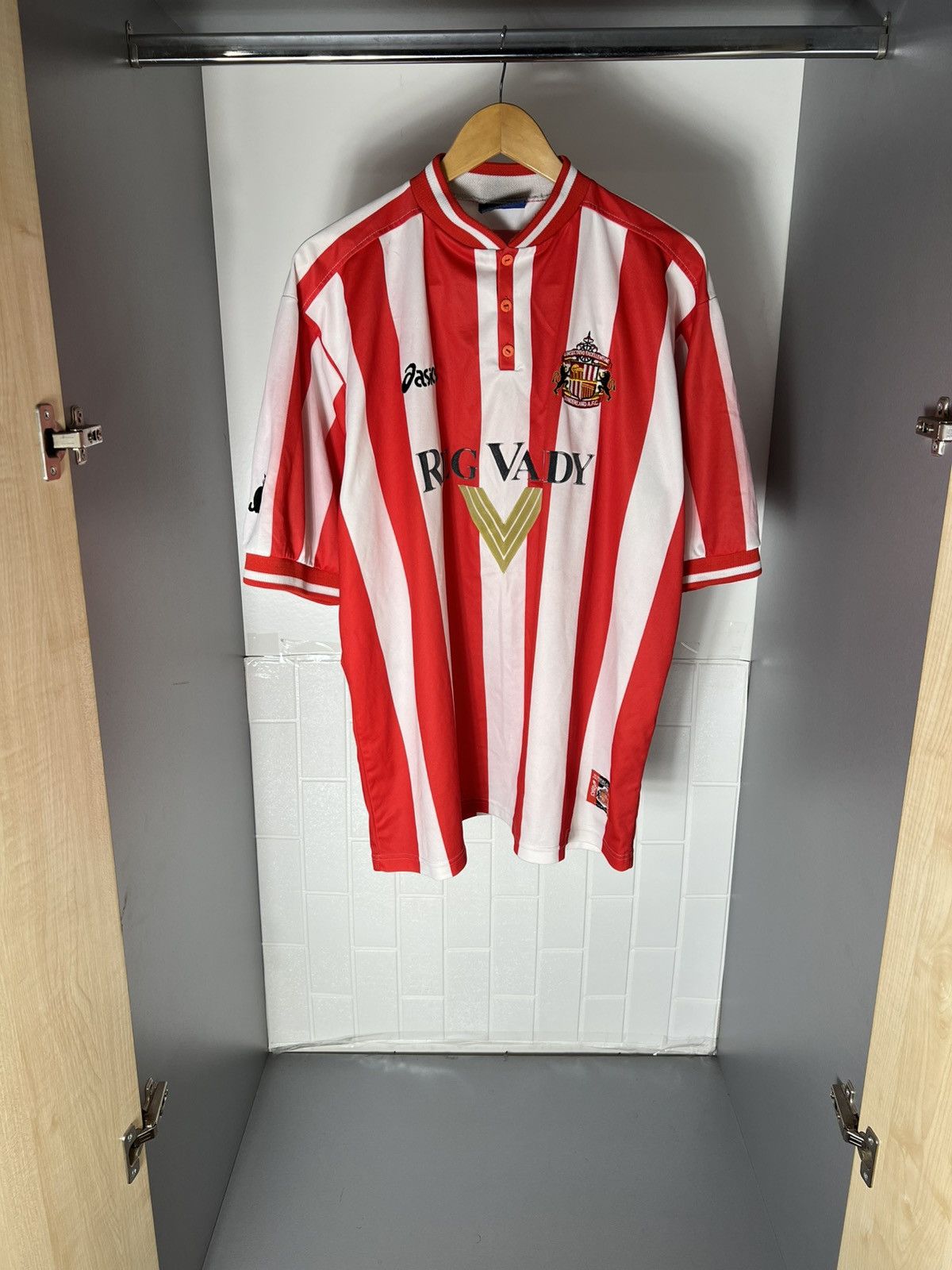 VINTAGE ASICS FC SUNDERLAND ENGLAND SOCCER JERSEY RETRO 90s