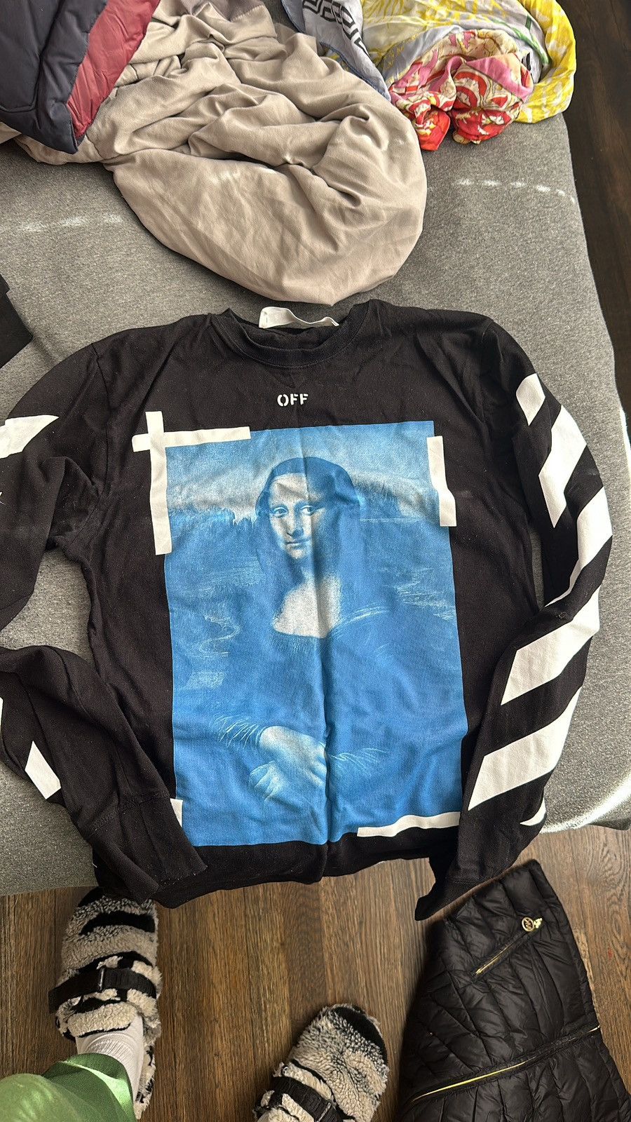 Image of Off White Mona Lisa L/s in Black, Men's (Size XS)