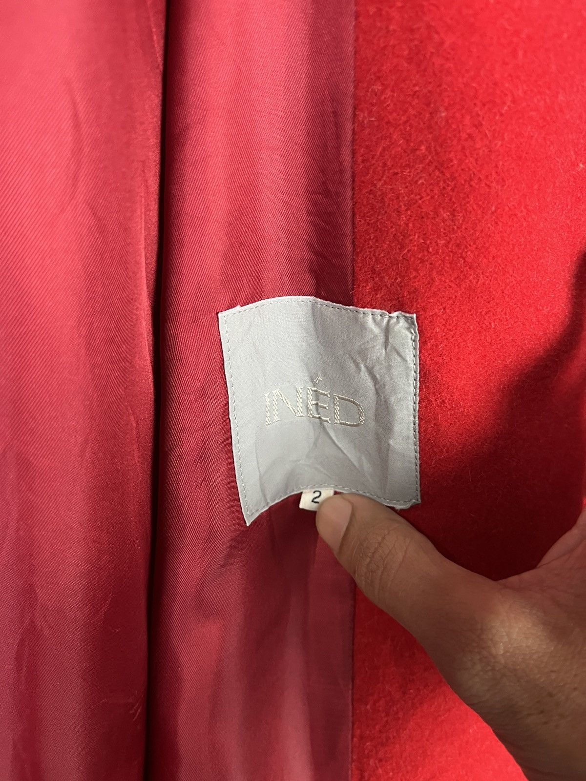 Yohji Yamamoto INÉD Red Wool Long Coat Size US M / EU 48-50 / 2 - 8 Thumbnail