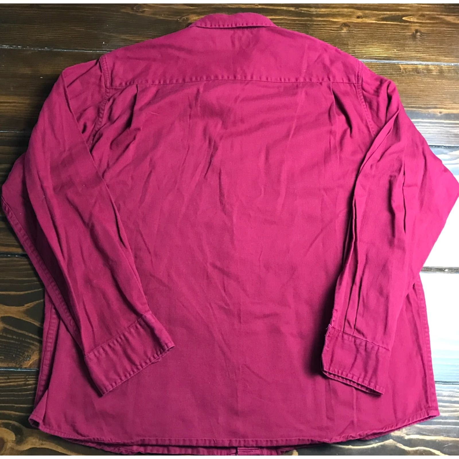 Wrangler Wrangler Shirt Men's XL Burgundy Button Up Long Sleeve Pockets Size US XL / EU 56 / 4 - 2 Thumbnail